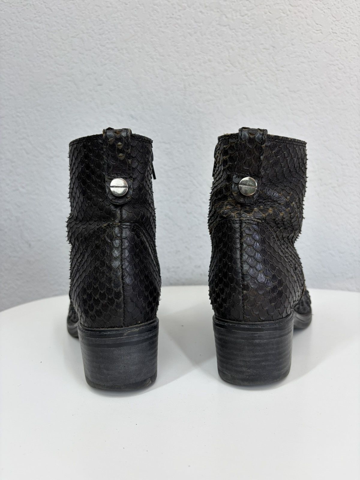 If Six Was Nine Vintage CCP Artisanal Python Skin Boots Rare Exotic Leather Size US 8 / IT 38 - 10 Thumbnail
