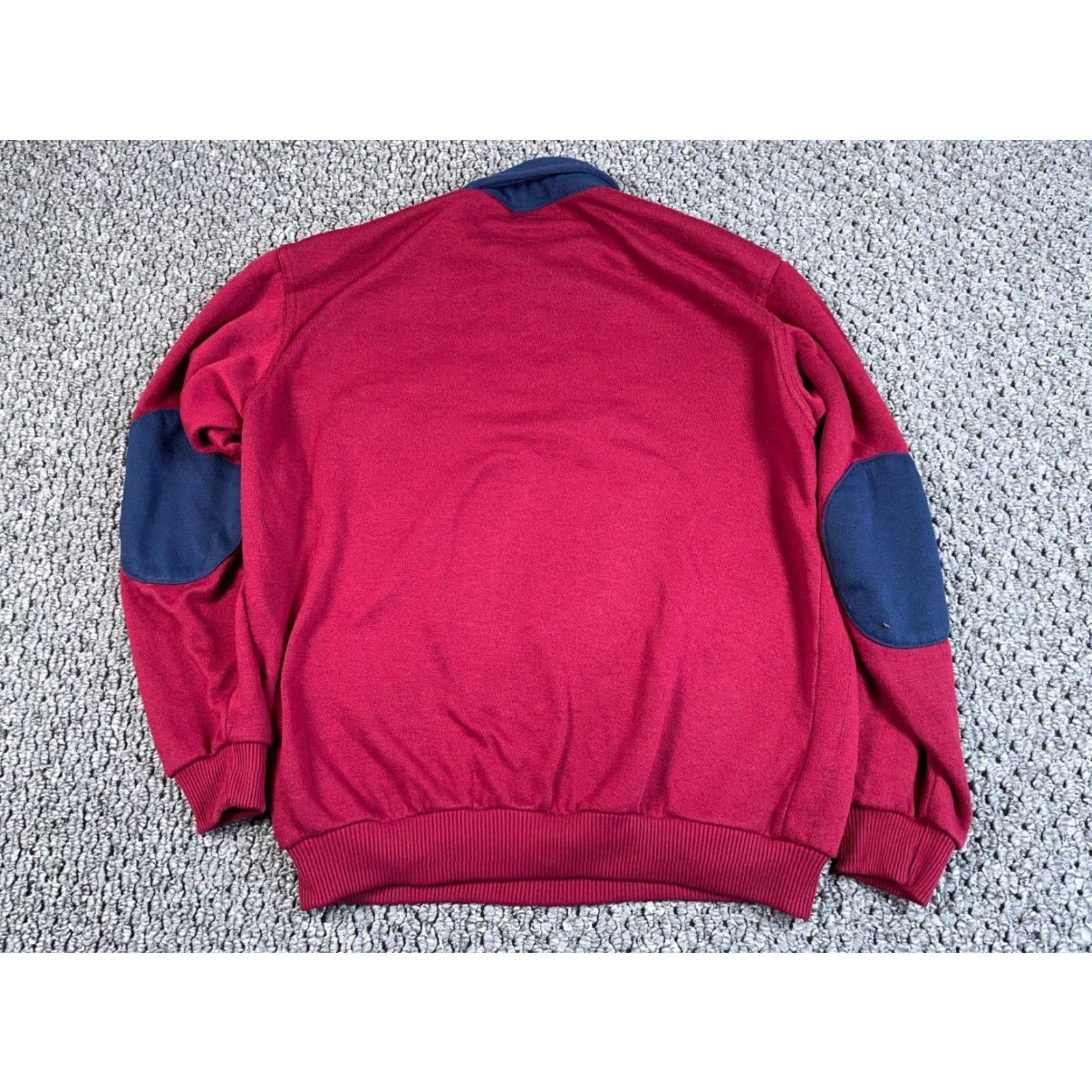 Vintage VTG Scandia Woods Sweater Adult Medium Red Blue Elbow Patches Collared Ribbed Knit Preppy Size US M / EU 48-50 / 2 - 2 Thumbnail