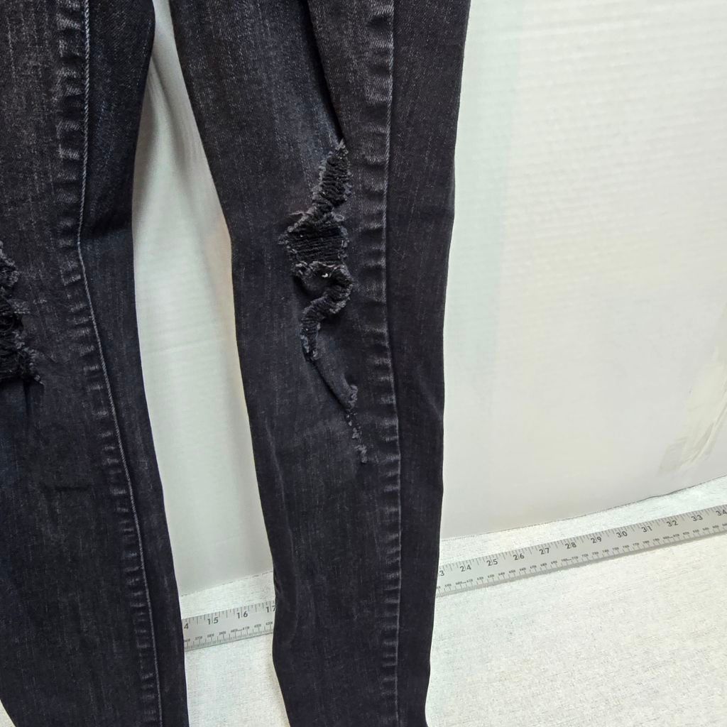 Aeropostale Women's Aeropostale Black Distressed High Rise Jeggings 00 Size 24" / US 00 / IT 34 - 5 Thumbnail