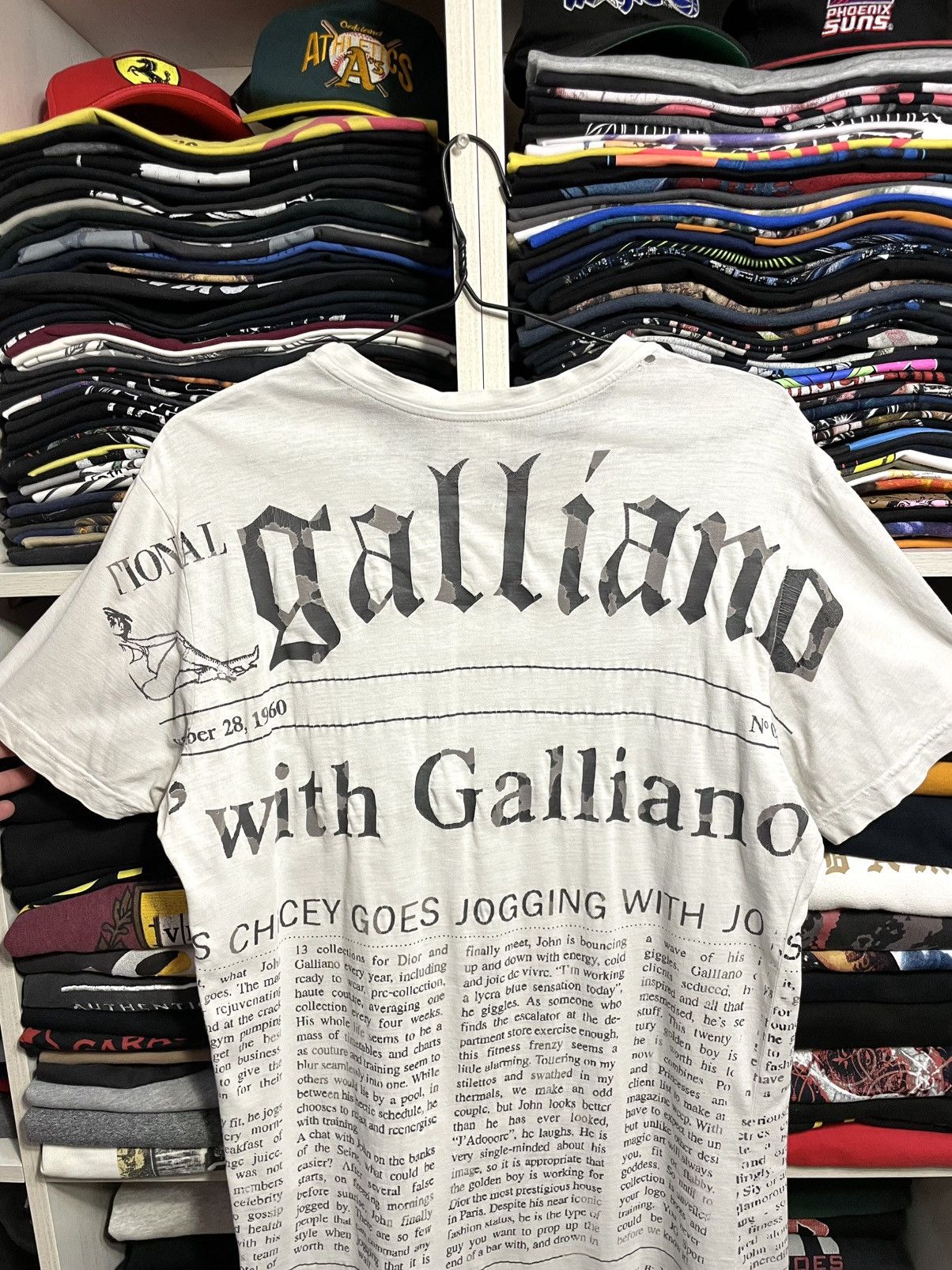Vintage Y2K John Galliano Newspaper Gazette Print T-Shirt