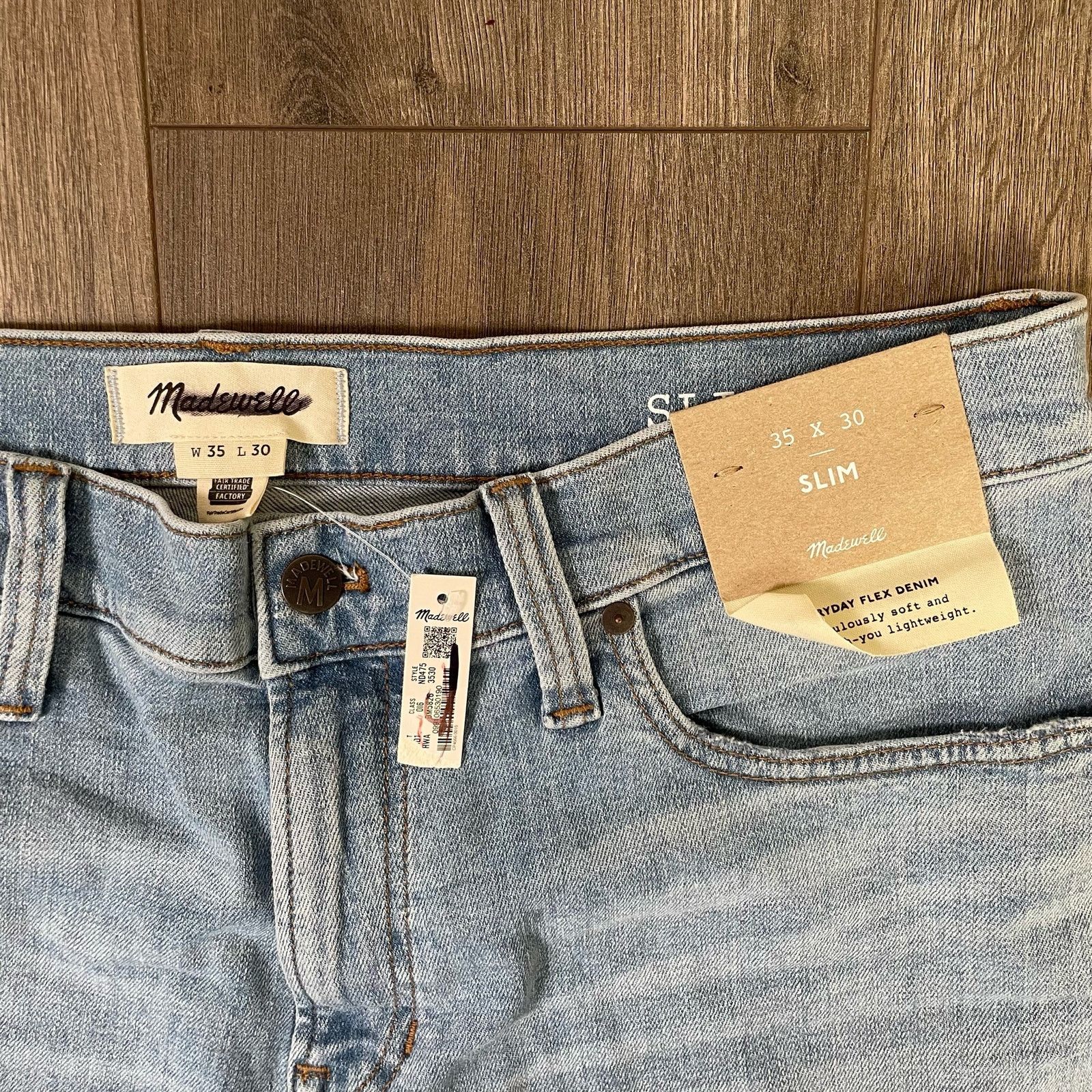 Madewell Madewell Slim Brentwood Light Wash Jeans US Men's 35x30 Size US 35 - 3 Thumbnail