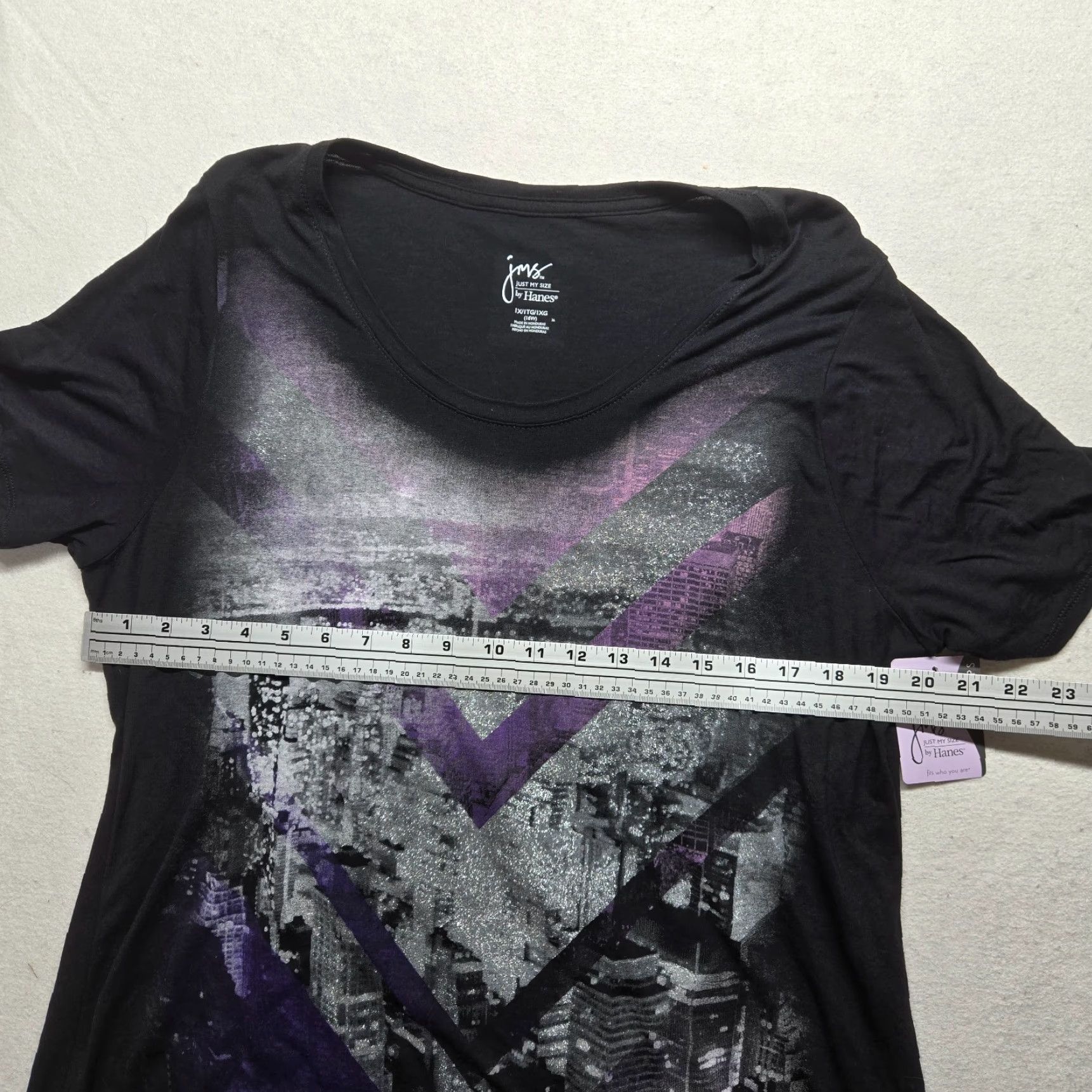 Vintage JMS Just My Size Shirt Black City Scape Neck Pullover Adult Women's Size 1X Size XL / US 12-14 / IT 48-50 - 3 Thumbnail