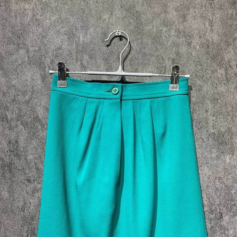 Yves Saint Laurent YSL Teal Short Skirt Size S-2506 Size 22" - 6 Thumbnail