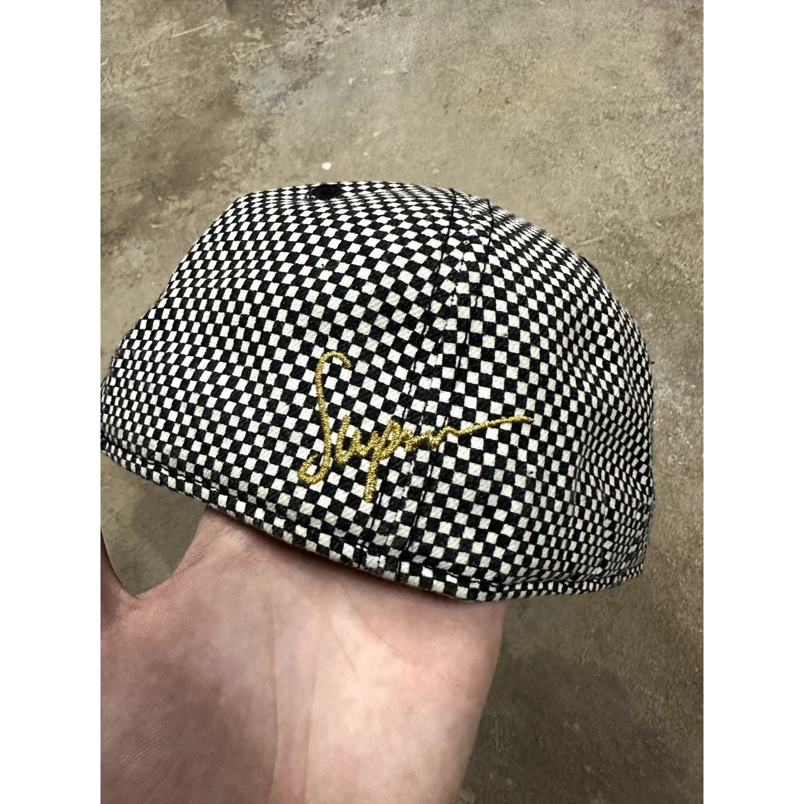 New Era Supreme Yankees Cap Black White Checkered New 7 3/8 Size ONE SIZE - 3 Thumbnail
