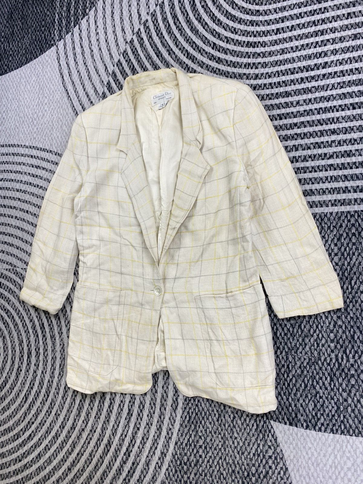 Christian Dior Monsieur Vintage Christian Dior Separates White Plaid Blazer Size US S / EU 44-46 / 1 - 4 Thumbnail