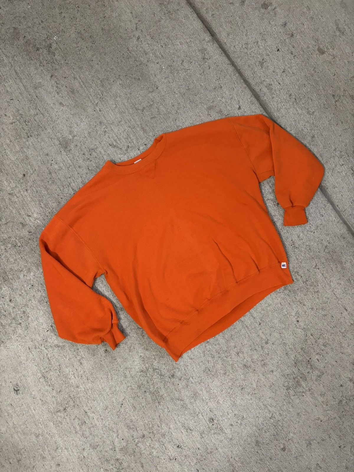 Russell Athletic × Vintage Orange Blank Russell athletic crewneck sweatshirt Size US XL / EU 56 / 4 - 1 Thumbnail