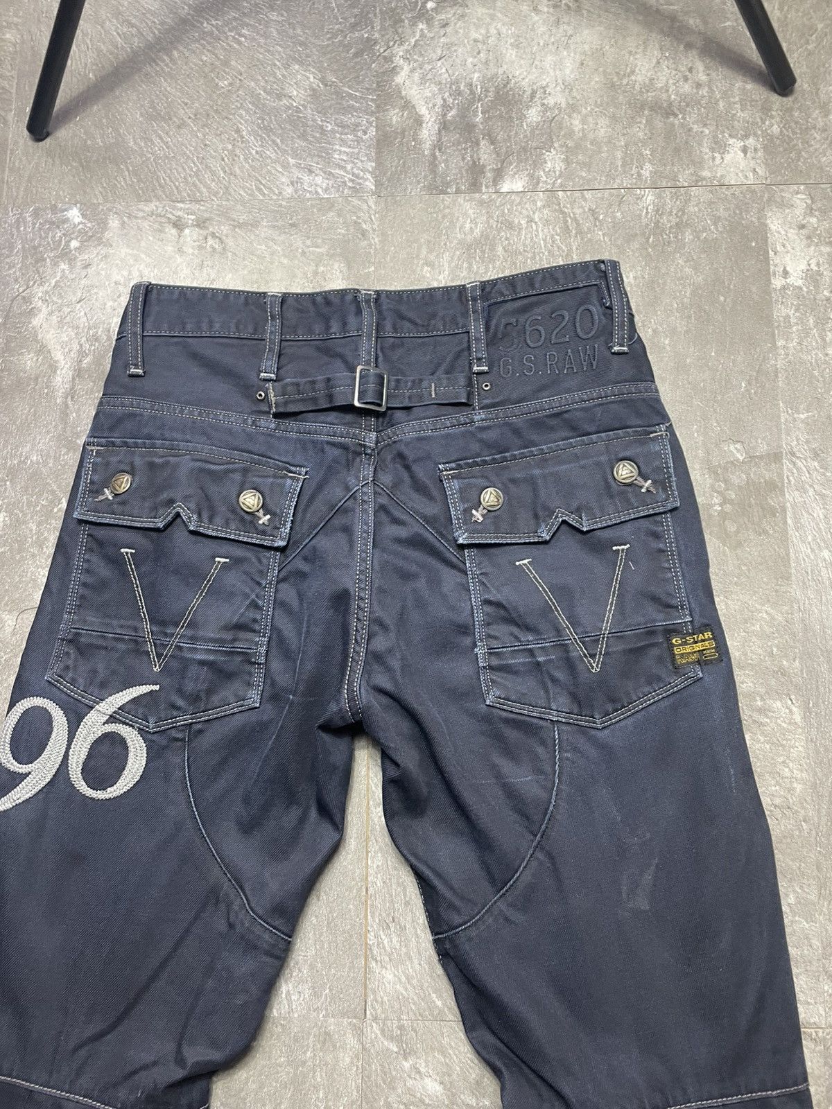 G-Star × Japanese Brand × Vintage Vintage Gstar Raw 96 Jeans Big Logo Baggy Streetwear Y2k Size US 31 - 3 Thumbnail
