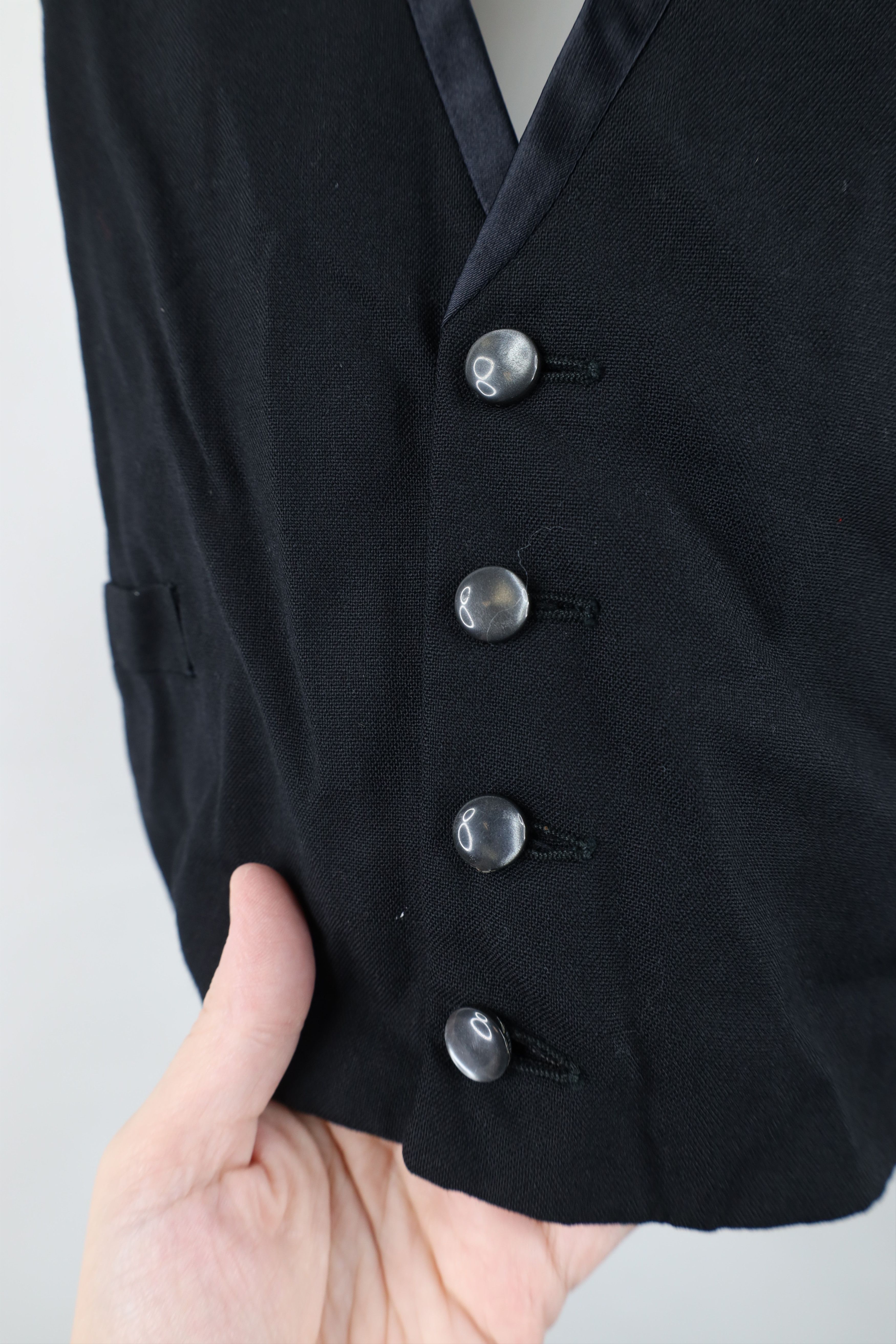 Vintage Vintage 30s 40s Rockabilly Gabardine Satin Trim Suit Vest Size US XL / EU 56 / 4 - 4 Thumbnail