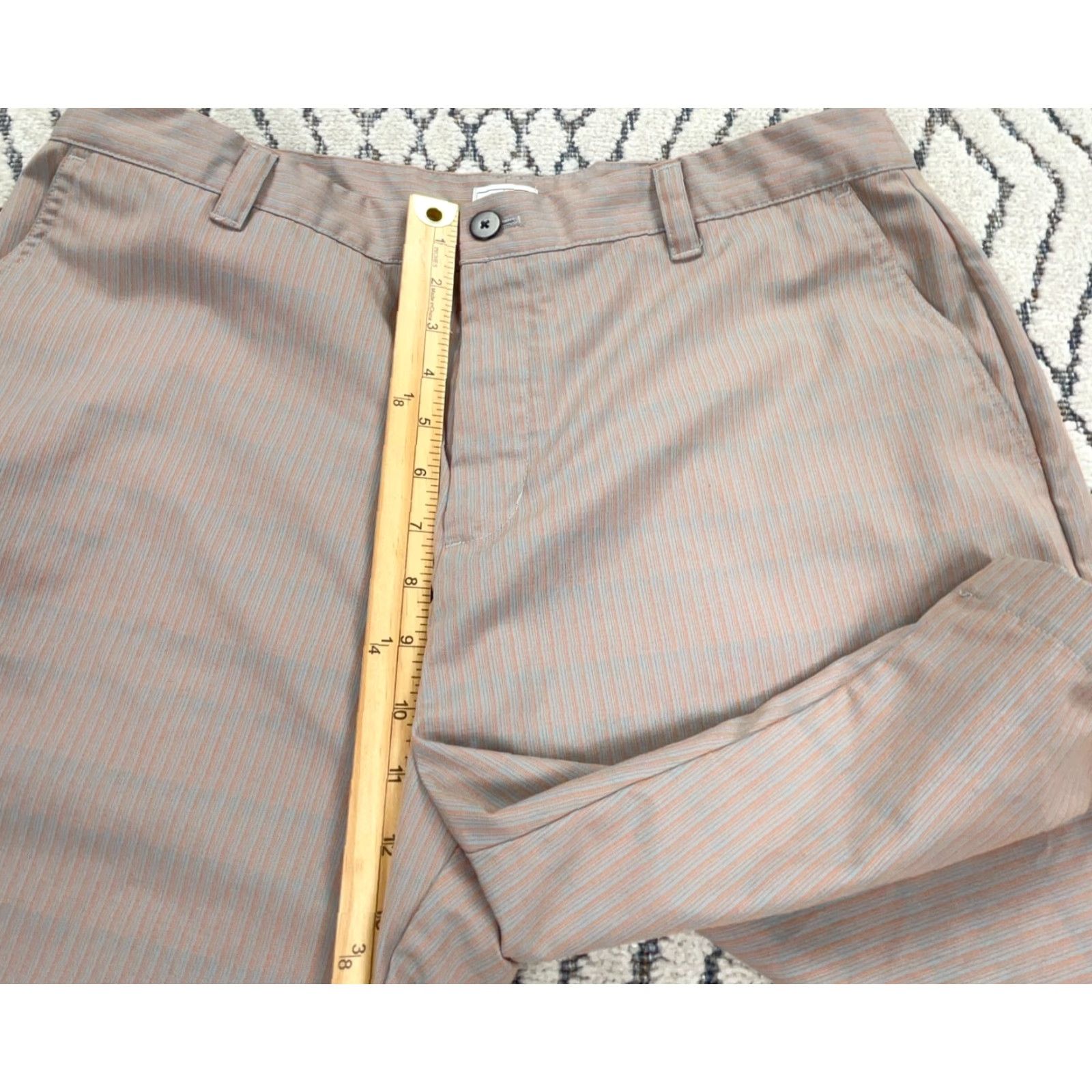 Adidas Adidas Golf Shorts Men 36 Orange Blue Striped Chino Performance Wicking Clima Size US 36 / EU 52 - 7 Thumbnail
