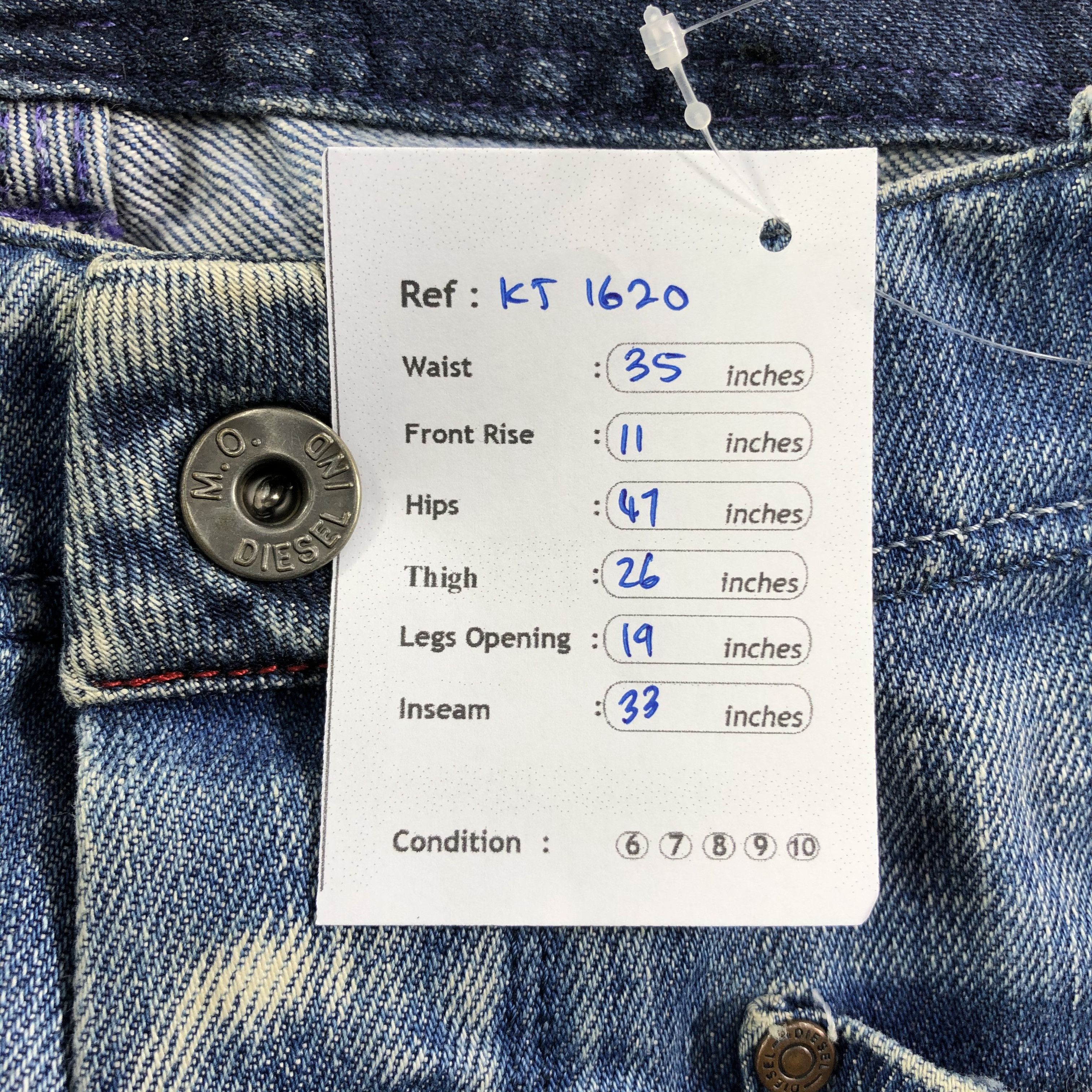Diesel Diesel Bush Pants Jeans Faded Blue Denim KJ1620 Size US 32 / EU 48 - 14 Thumbnail