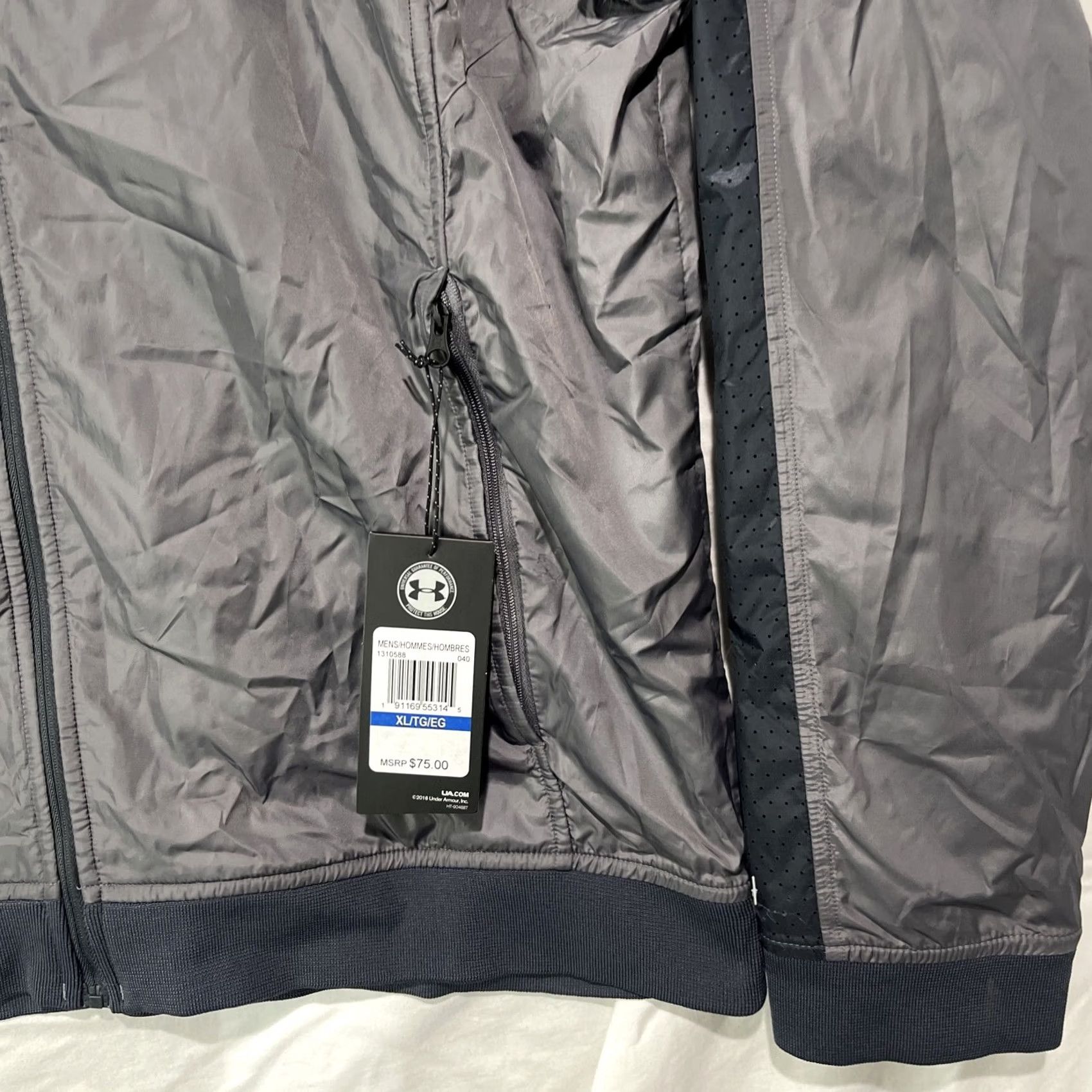 Under Armour Under Armour Jacket Mens XL Zip Up Gray Vented Training Gym Adult Size US XL / EU 56 / 4 - 3 Thumbnail
