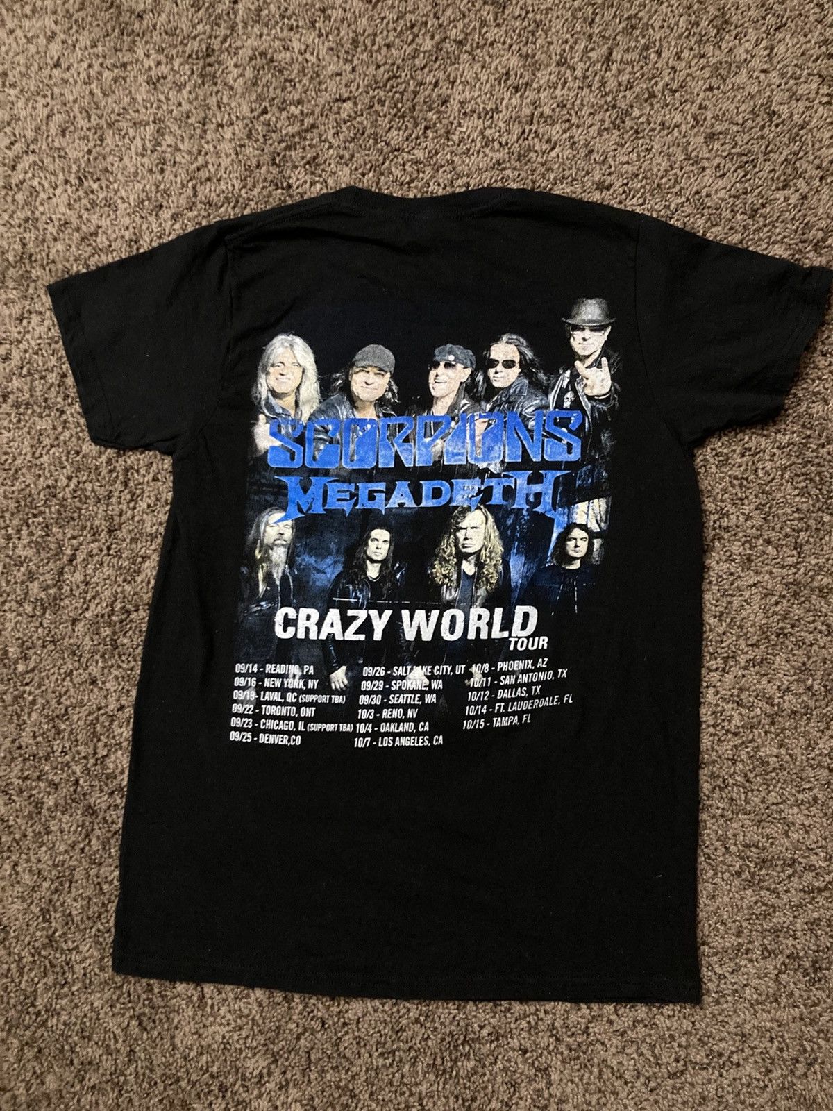 Designer × Vintage Rare Vintage Scorpions Megadeth Crazy World Tour Shirt Size US S / EU 44-46 / 1 - 6 Thumbnail