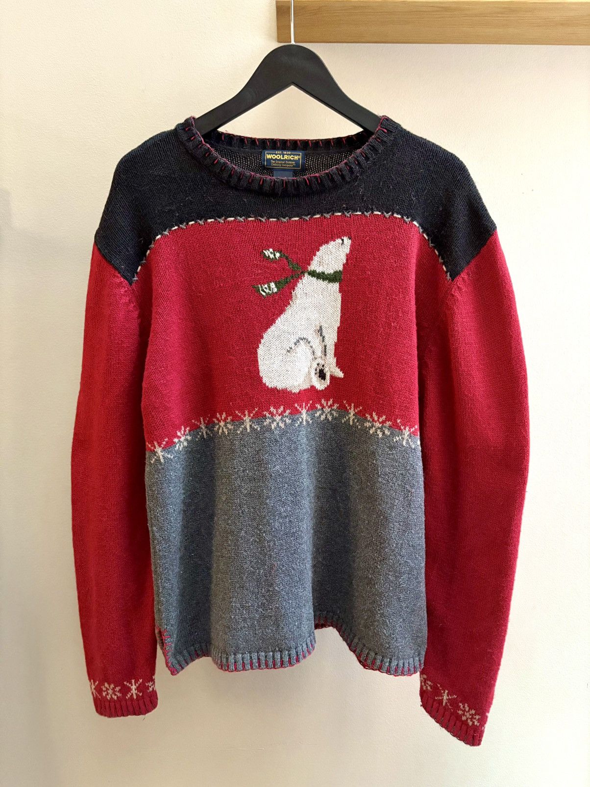 Woolrich Woolen Mills Woolrich VTG 90s ramie/cotton knit polar bear sweater M Size M / US 6-8 / IT 42-44 - 1 Thumbnail
