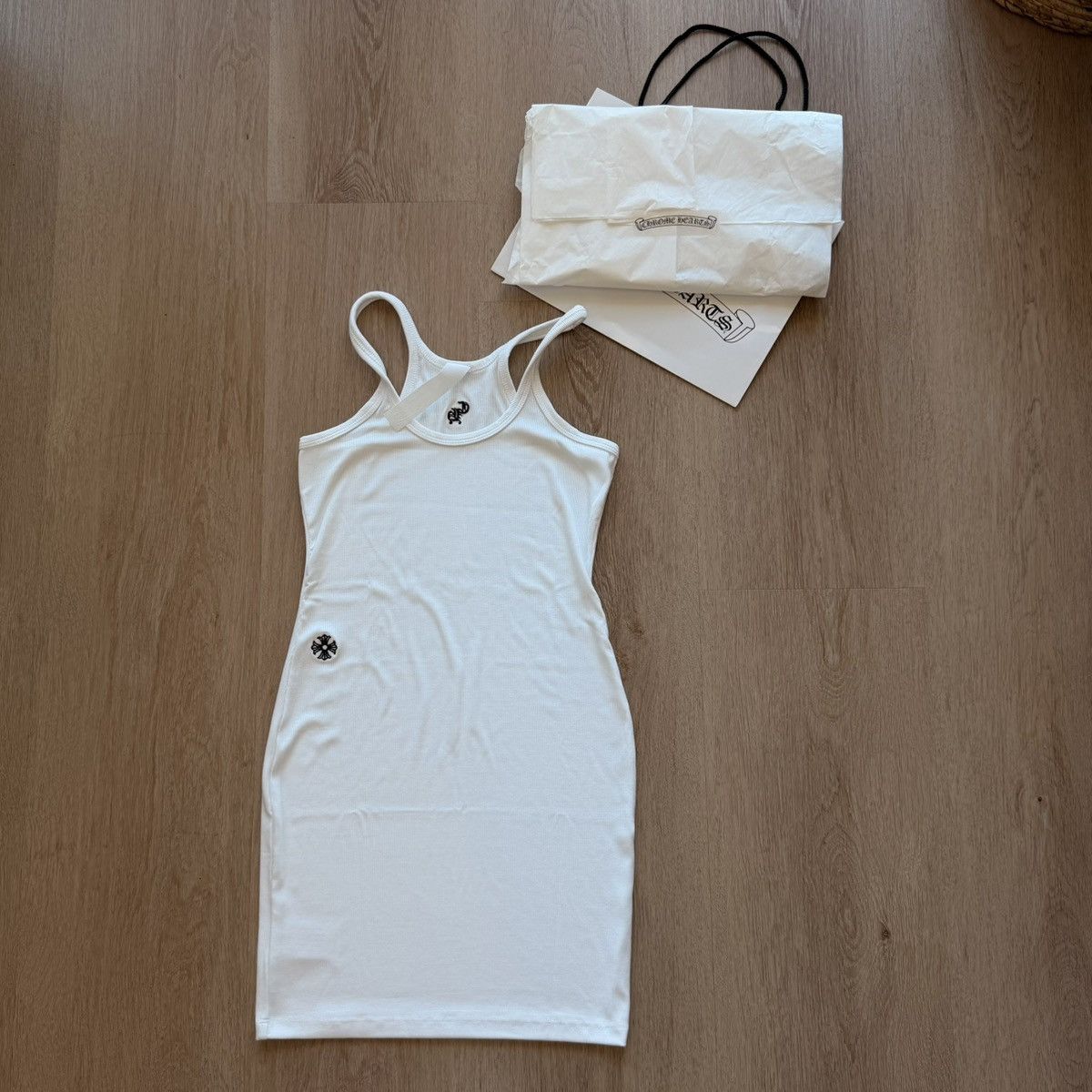 chrome hearts dress tank logo-print fine-ribbed Top | Black Available at SHENGLI ROAD MARKET. Chrome Hearts Chrome hearts tank