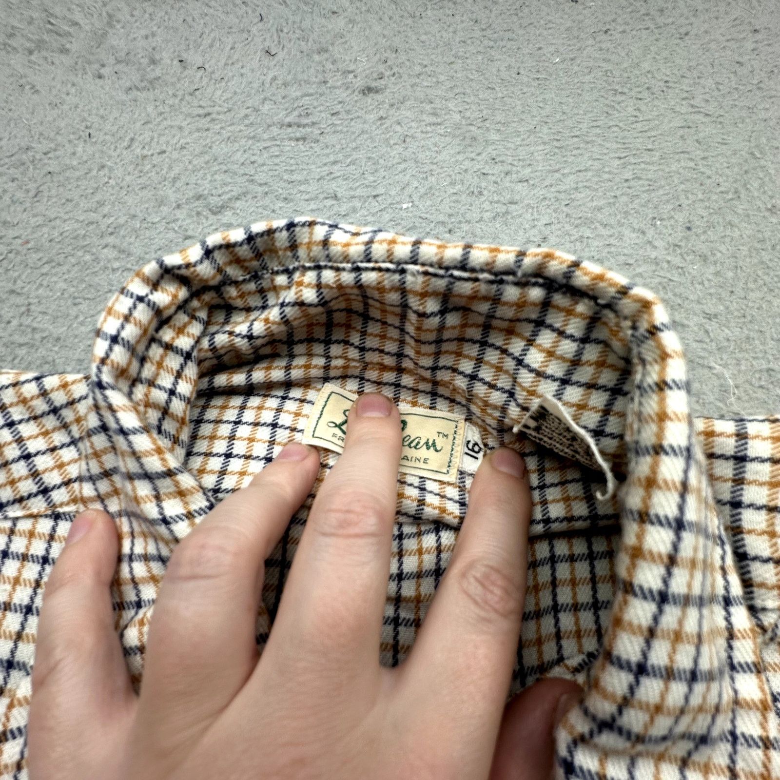 L.L. Bean Vintage 70s 80s LL Bean Plaid Shirt Mens L 16 Orange White Size US L / EU 52-54 / 3 - 4 Thumbnail