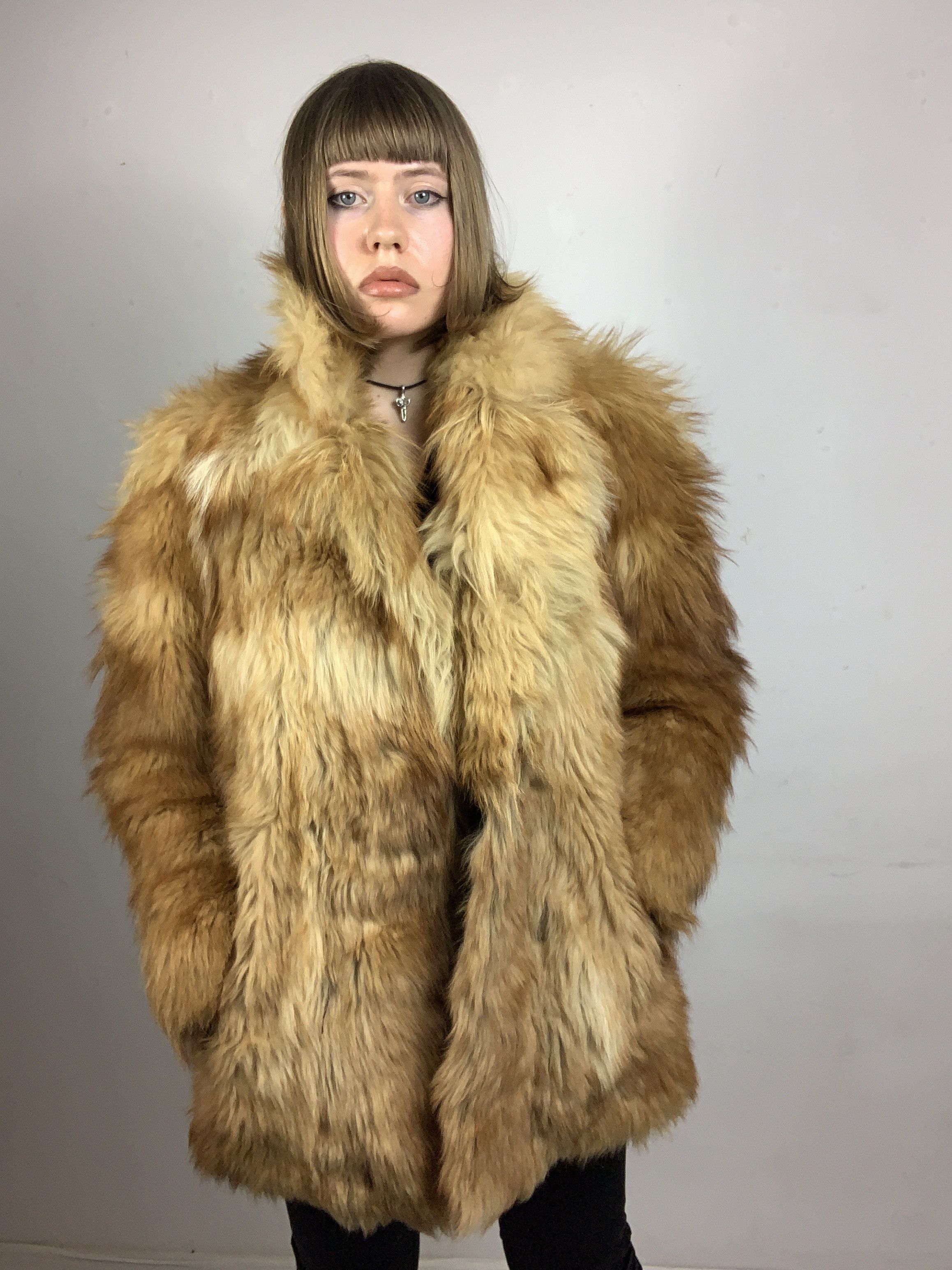 Japanese Brand fur coat indie sleaze bimbo core Size L / US 10 / IT 46 - 1 Thumbnail