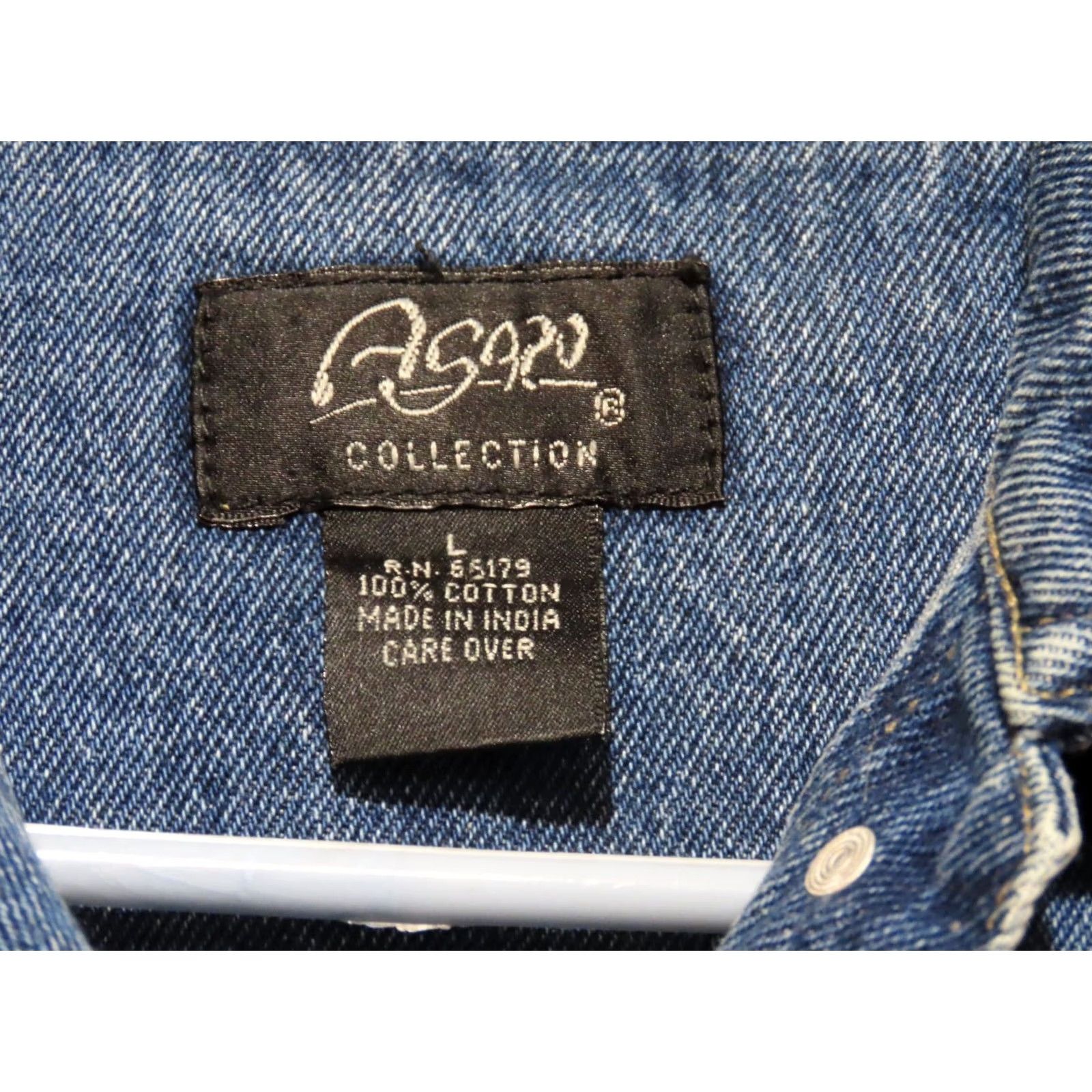 Vintage READ Agapo Collection Women's L Denim Jacket Beaded Embroidered Blue Basic Shirt? Size L / US 10 / IT 46 - 4 Thumbnail