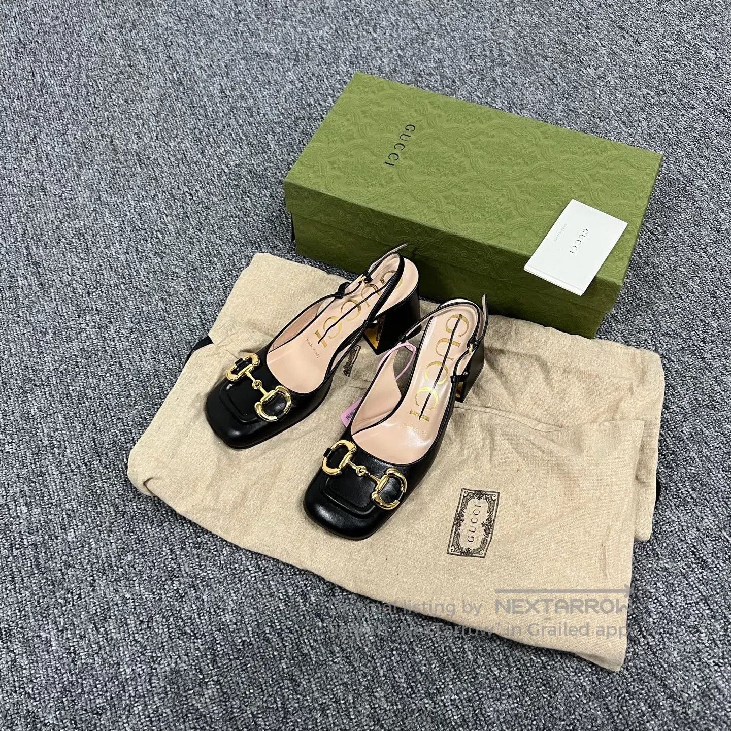 Gucci Guicci Black Golden Horse buckle high heels| Size US 5 / IT 35 - 1 Thumbnail