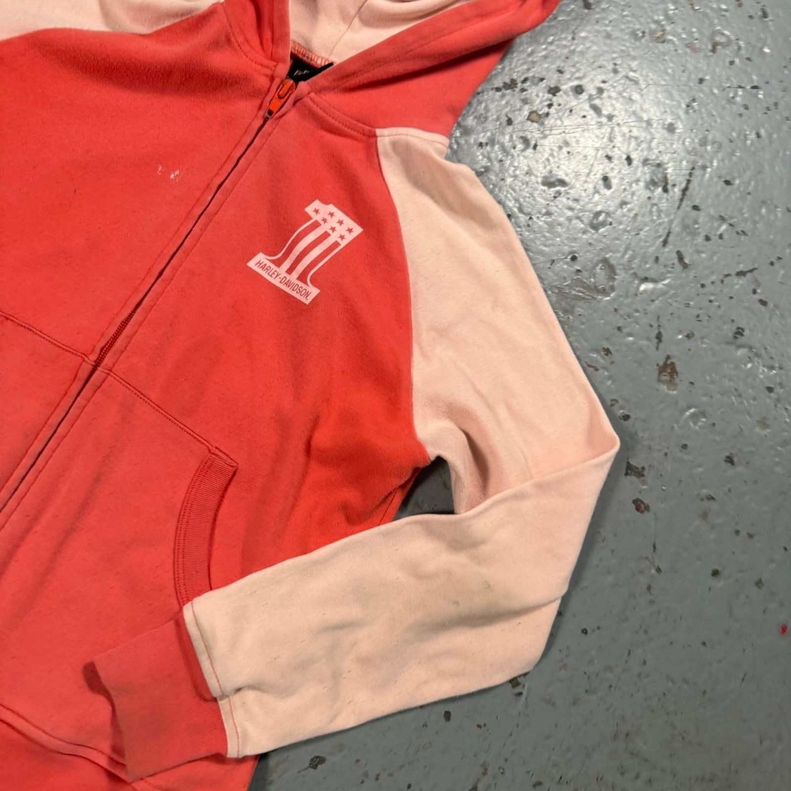Harley Davidson Orange womens harley davidson zip up Hoodie Size S / US 4 / IT 40 - 2 Thumbnail