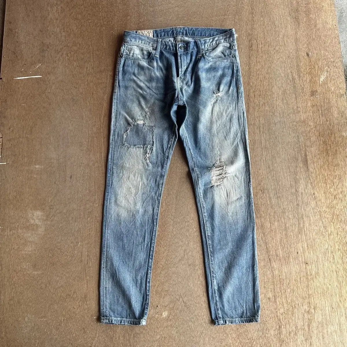 RRL Ralph Lauren THRASHED!! POLO RALPH LAUREN JEANS DISTRESSED DENIM PANTS Size US 30 / EU 46 - 3 Thumbnail