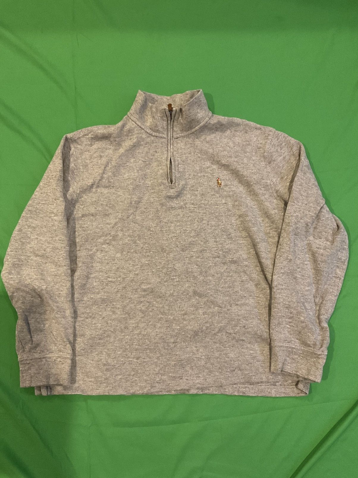 Polo Ralph Lauren × Vintage Grey Polo Ralph Lauren 1/4 zip sweatshirt Size US L / EU 52-54 / 3 - 1 Thumbnail