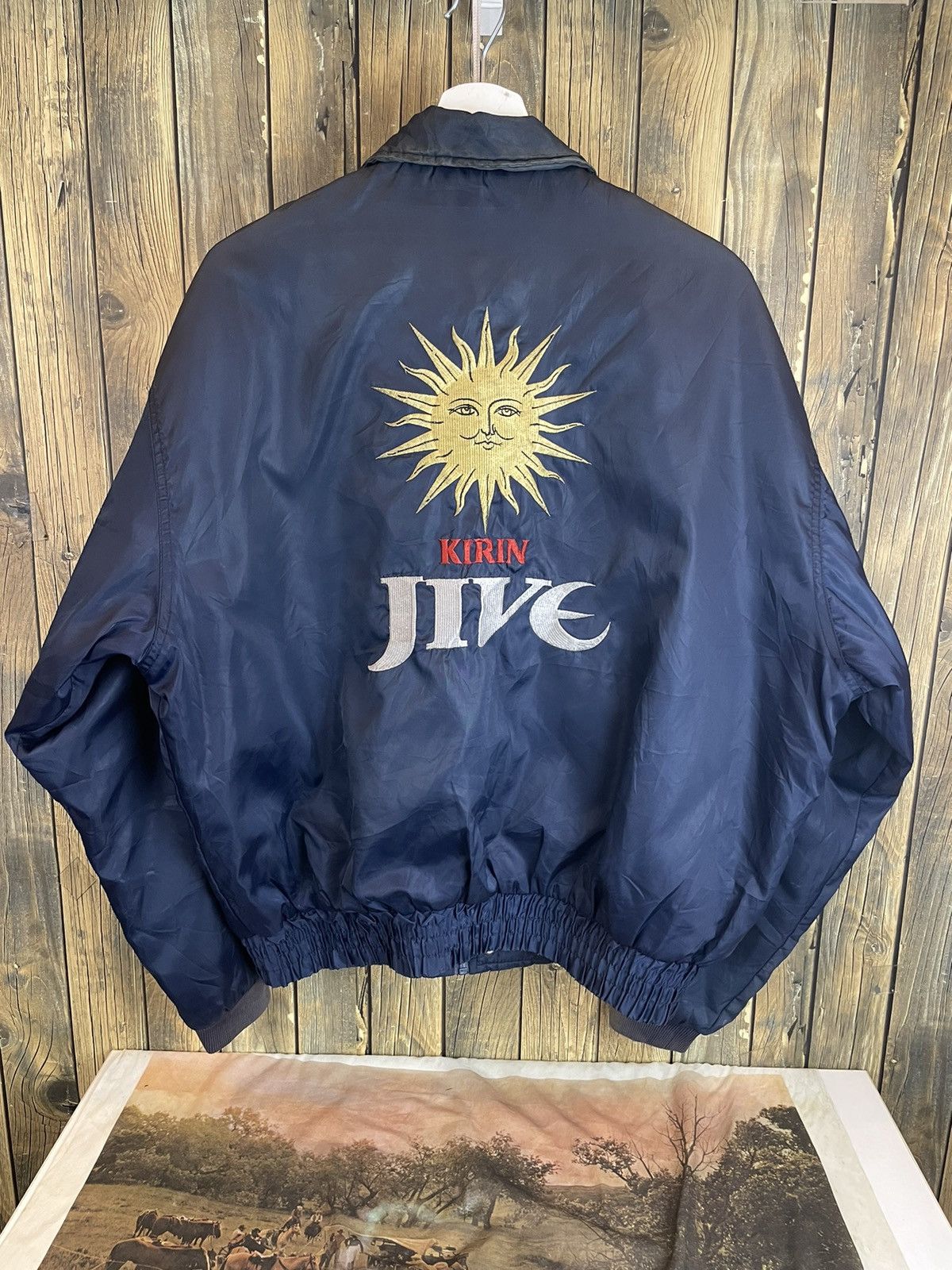 Japanese Brand × Vintage Vintage Kirin Jive Embroidery sun bomber jacket Size US L / EU 52-54 / 3 - 9 Thumbnail