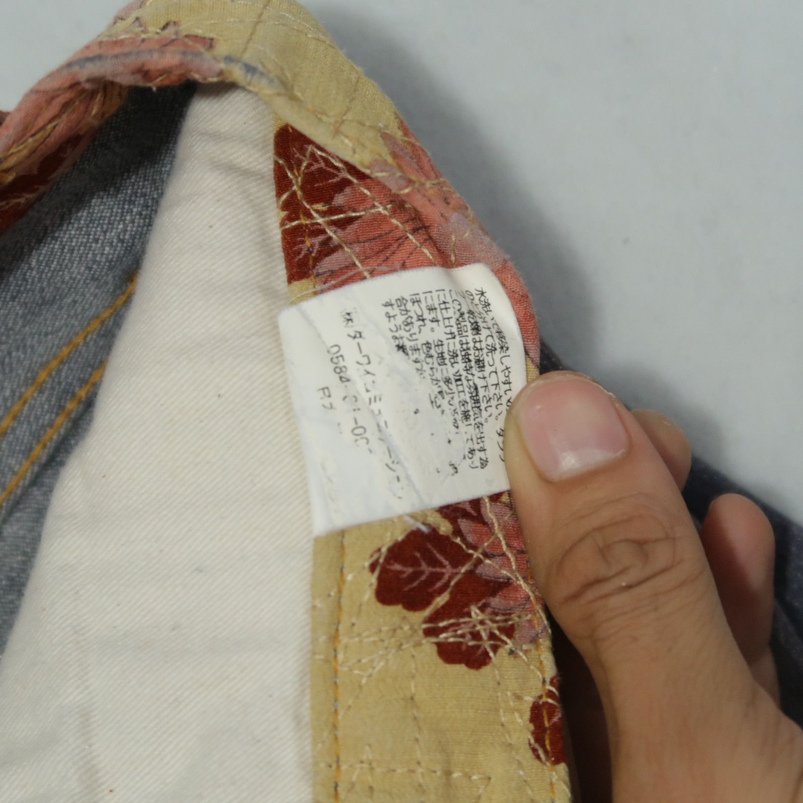 Japanese Brand 1990s Vintage Glamdy Karakuri Tamashii Boro Denim Floral Size US 30 / EU 46 - 8 Thumbnail