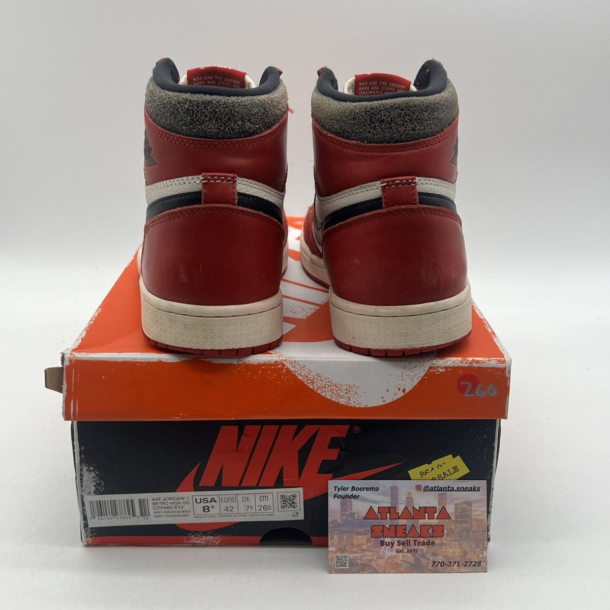 Nike Air Jordan 1 high Chicago lost & found Size US 8.5 / EU 41-42 - 3 Thumbnail