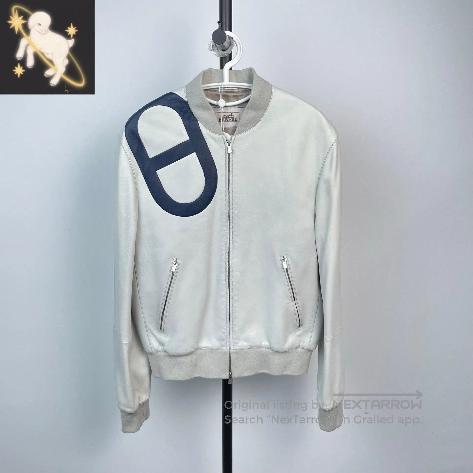 Hermes Hermes White large H pig nose lamb leather pilot jacket| Size US M / EU 48-50 / 2 - 1 Thumbnail