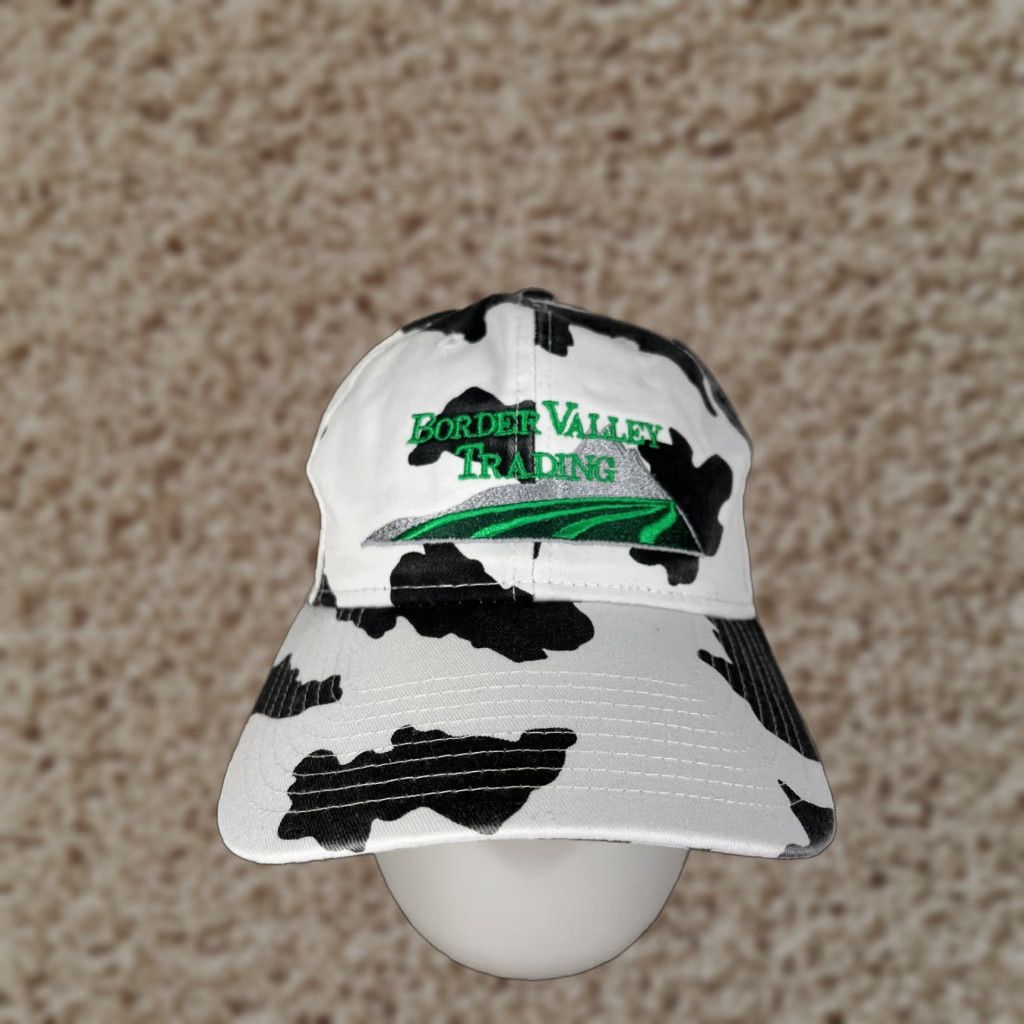Vintage Otto Border Valley Trading Hat Cap Snap Back Adult Black White Cow Print Cotton Poly Twill Adjustable Lightweight Mens Men Hat Cap Accessories Size ONE SIZE - 1 Thumbnail