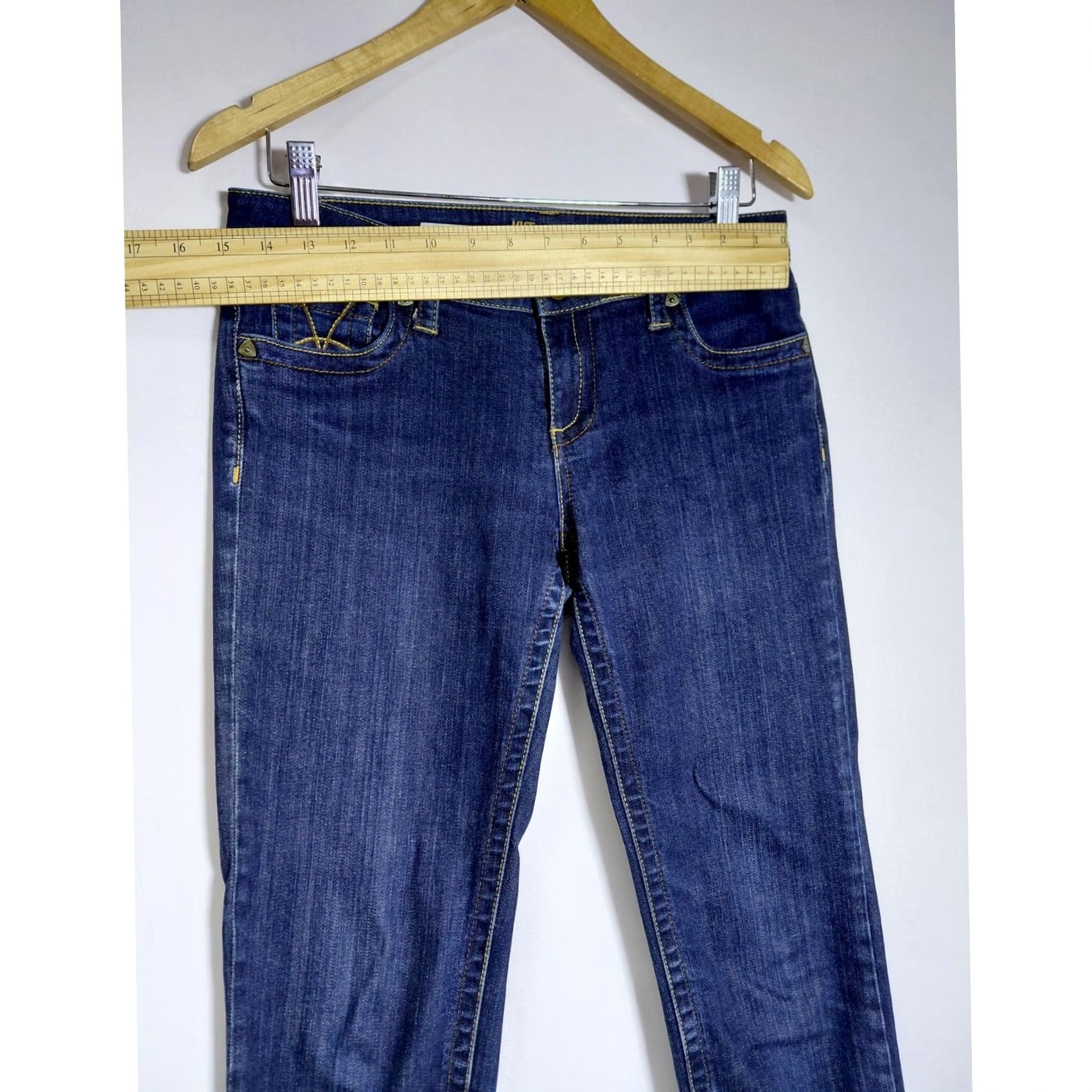 Vintage KUT from the Kloth Stevie Straight Leg Jeans Size 4 Solid Denim KP560MB7 Size 27" / US 4 / IT 40 - 7 Thumbnail