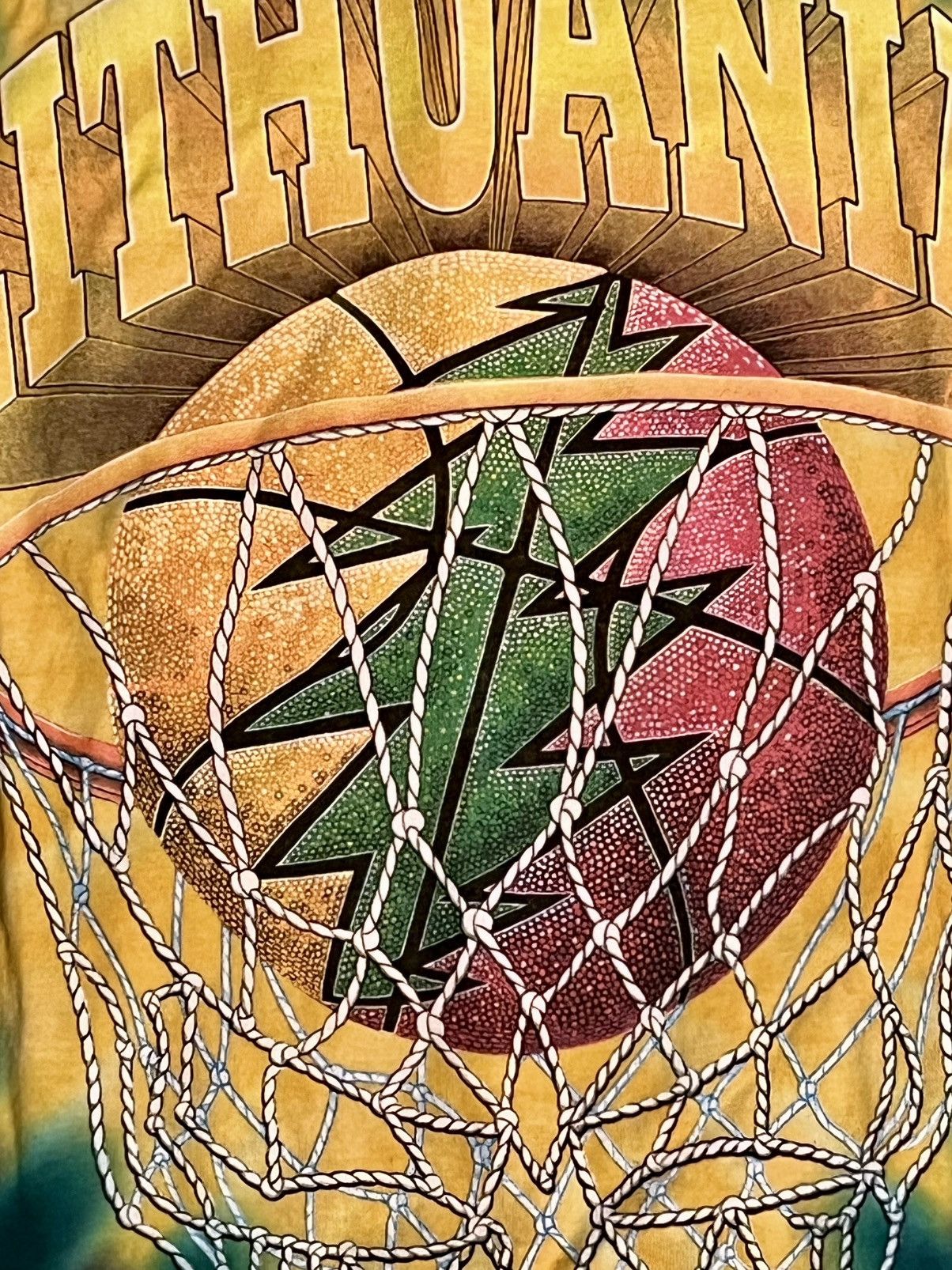 Vintage Grateful Dead 1996 Lithuania tie-dye basketball T-shirt Size US XL / EU 56 / 4 - 9 Thumbnail