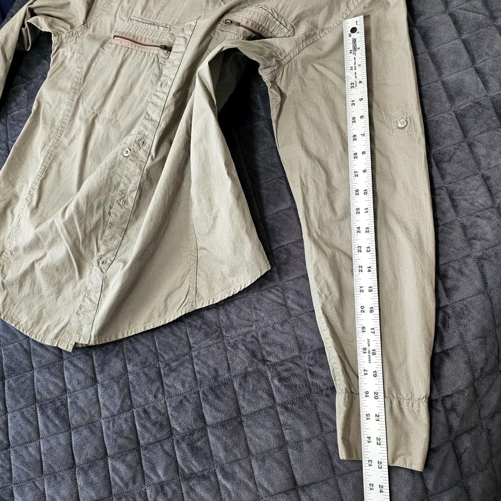 PD&C PD&C Button Up Shirt Size L Green Pockets Zipper Casual Long Sleeve Collared Pocketed Men Regular Fit Shirt Size US L / EU 52-54 / 3 - 6 Thumbnail