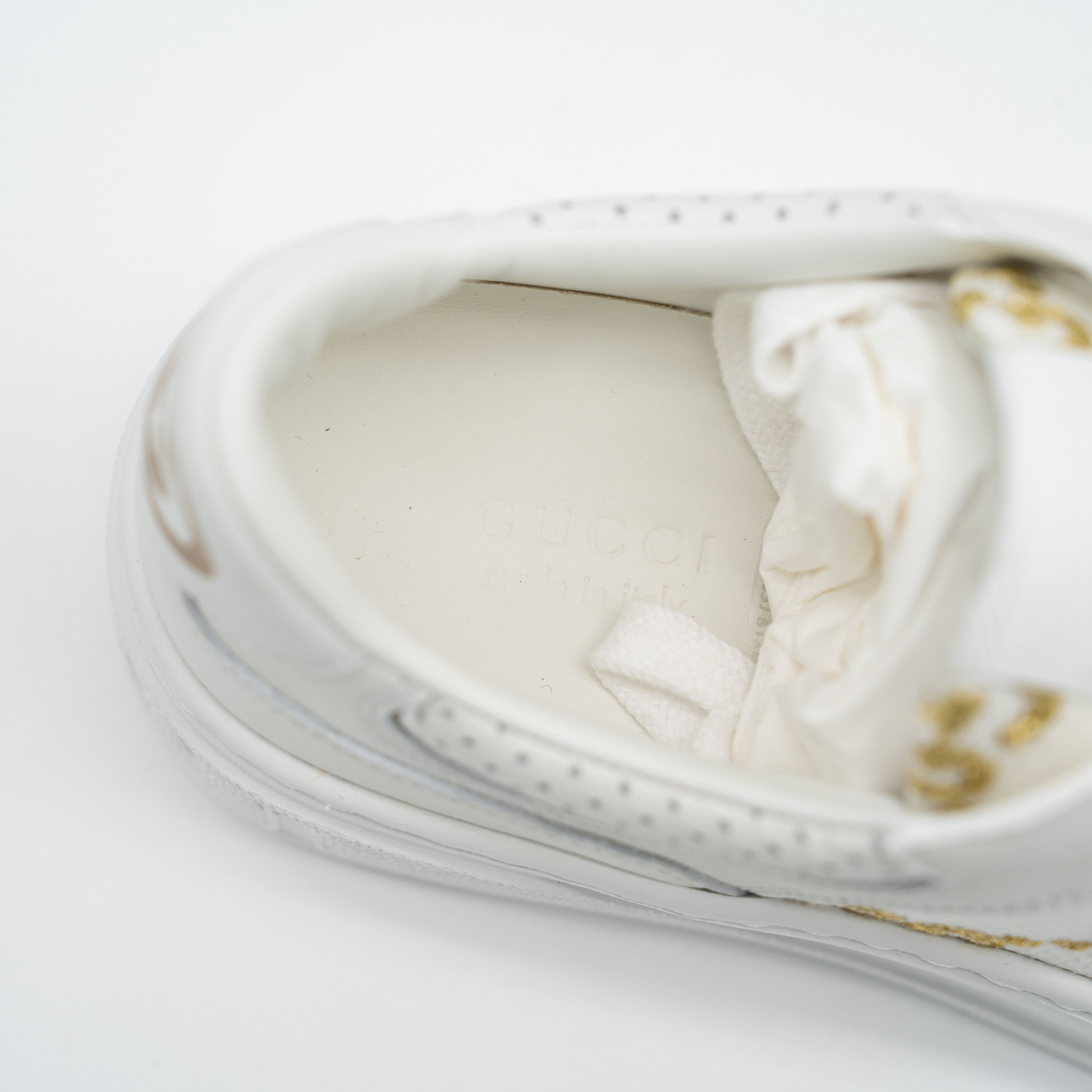 Gucci 6us Gucci GG White Gold Leather Sneakers Chunky Size US 6 / IT 36 - 10 Thumbnail