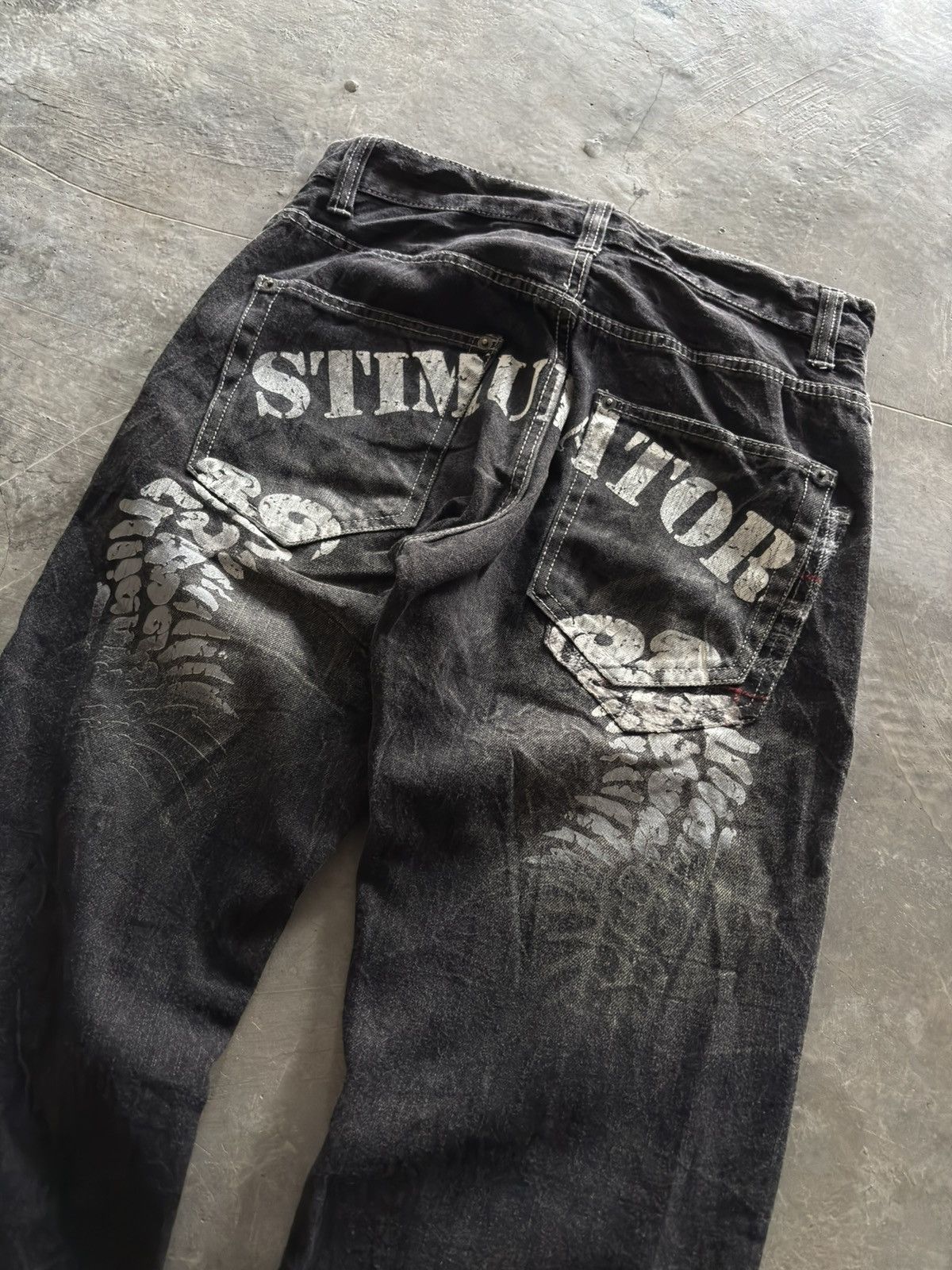 Hysteric Glamour Y2K wing stimulator backhit design punk gothic washed jeans Size US 30 / EU 46 - 18 Thumbnail