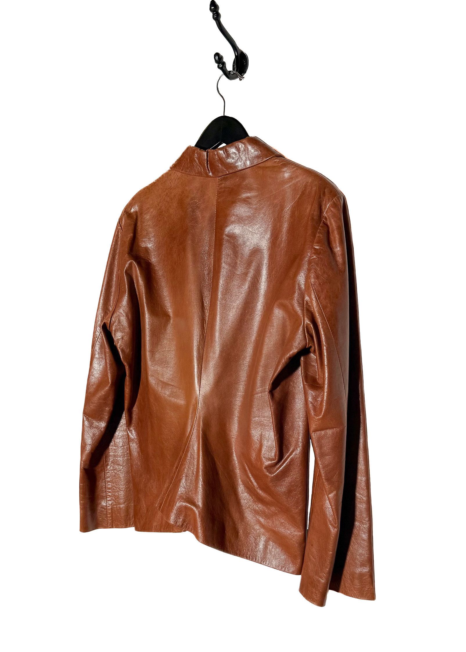 Lanvin Lanvin Vintage Cognac Brown Lambskin Leather Jacket Size M / US 6-8 / IT 42-44 - 6 Thumbnail