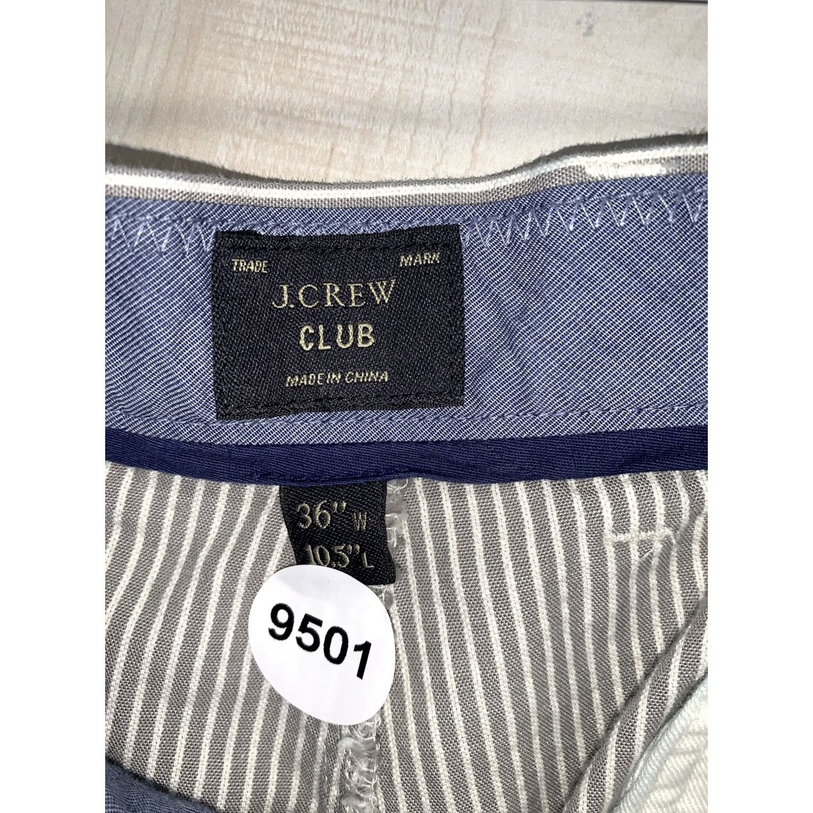 J.Crew VINTAGE J.CREW Bermuda Shorts Gray White Stripe Mens 36 Regular Cotton Front Zip Casual Travel Size US 36 / EU 52 - 6 Thumbnail