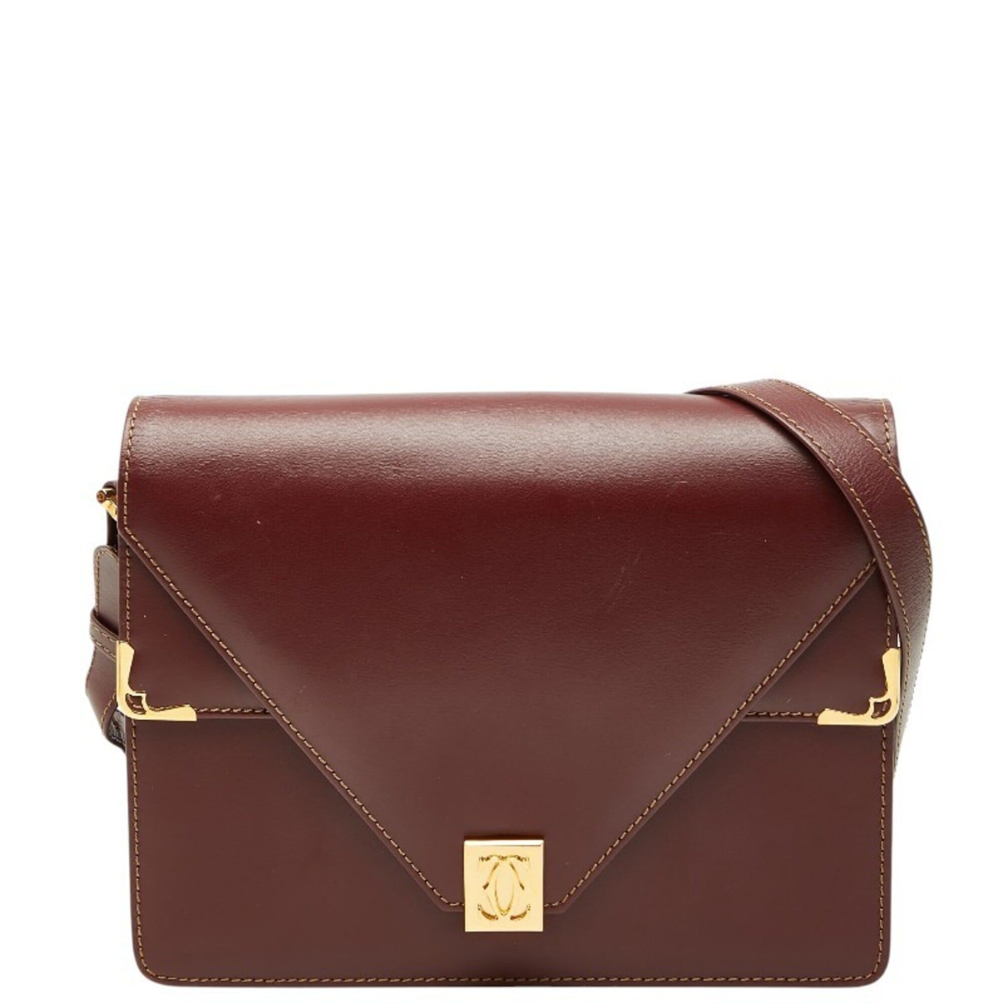 Cartier Cartier Must Line Crossbody Flap Shoulder Bag, Wine Red Leather, Women's CARTIER Size ONE SIZE - 1 Thumbnail
