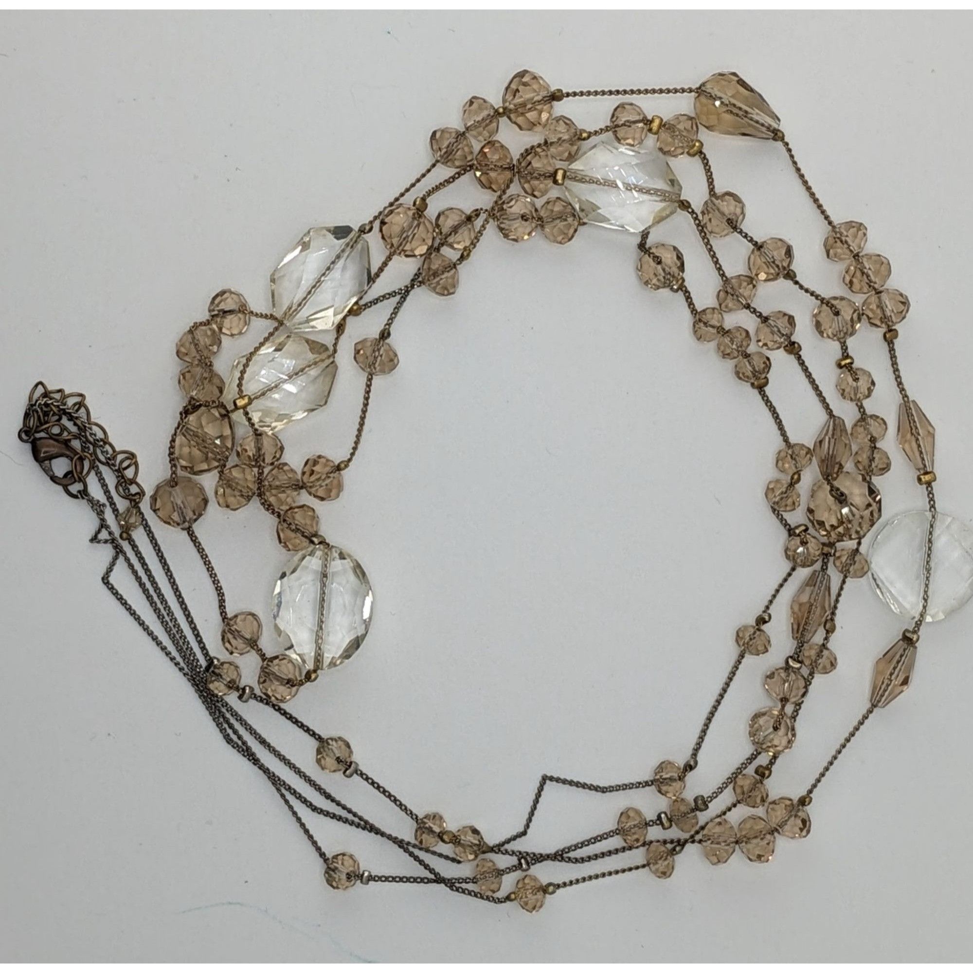 Other Elegant Glam Multi-Strand Crystal Glass Beaded Necklace Size ONE SIZE - 5 Thumbnail
