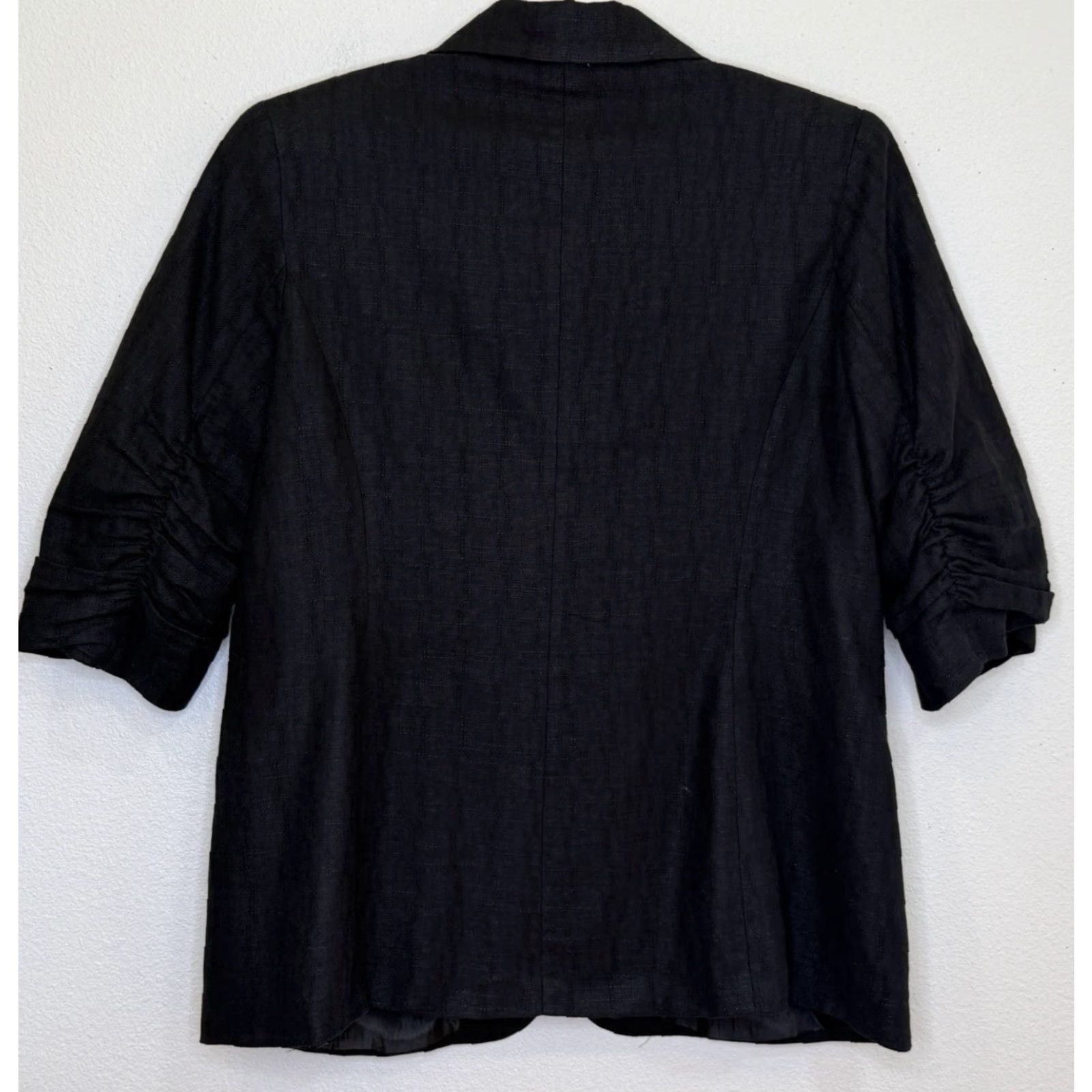Coldwater Creek Coldwater Creek Blazer Jacket Sz Large 14-16 Black Cotton Linen Blend 3/4 Sleeve Size L / US 10 / IT 46 - 5 Thumbnail