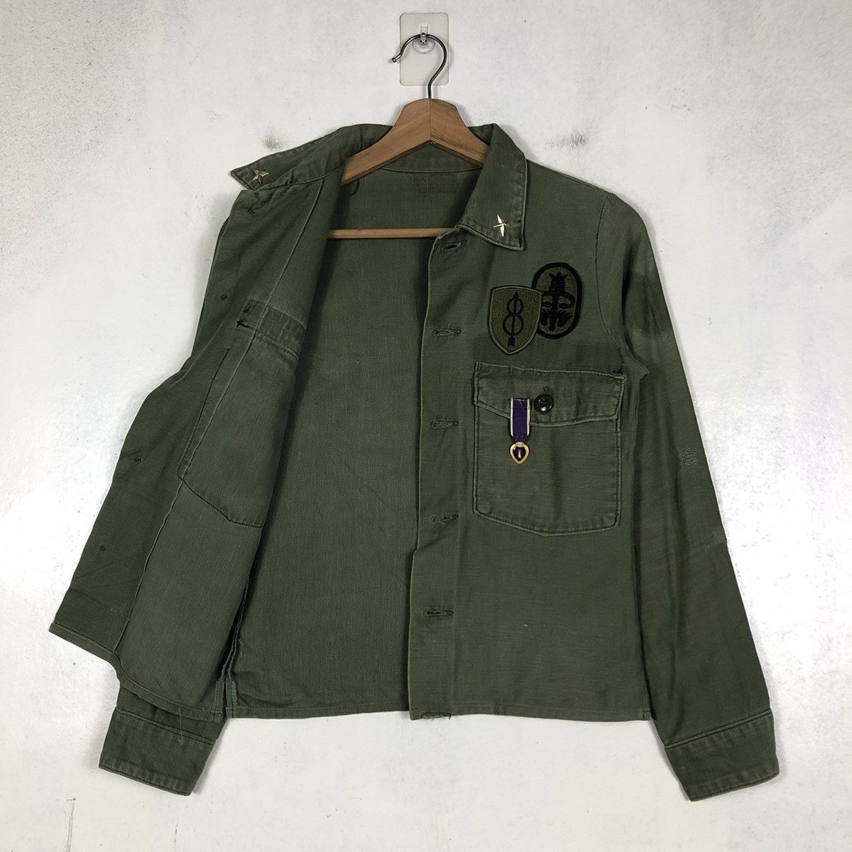Vintage 📌TRUE VINTAGE 60s OG-07 SHIRT JACKET CHORE MILITARY US ARMY Size US M / EU 48-50 / 2 - 12 Thumbnail