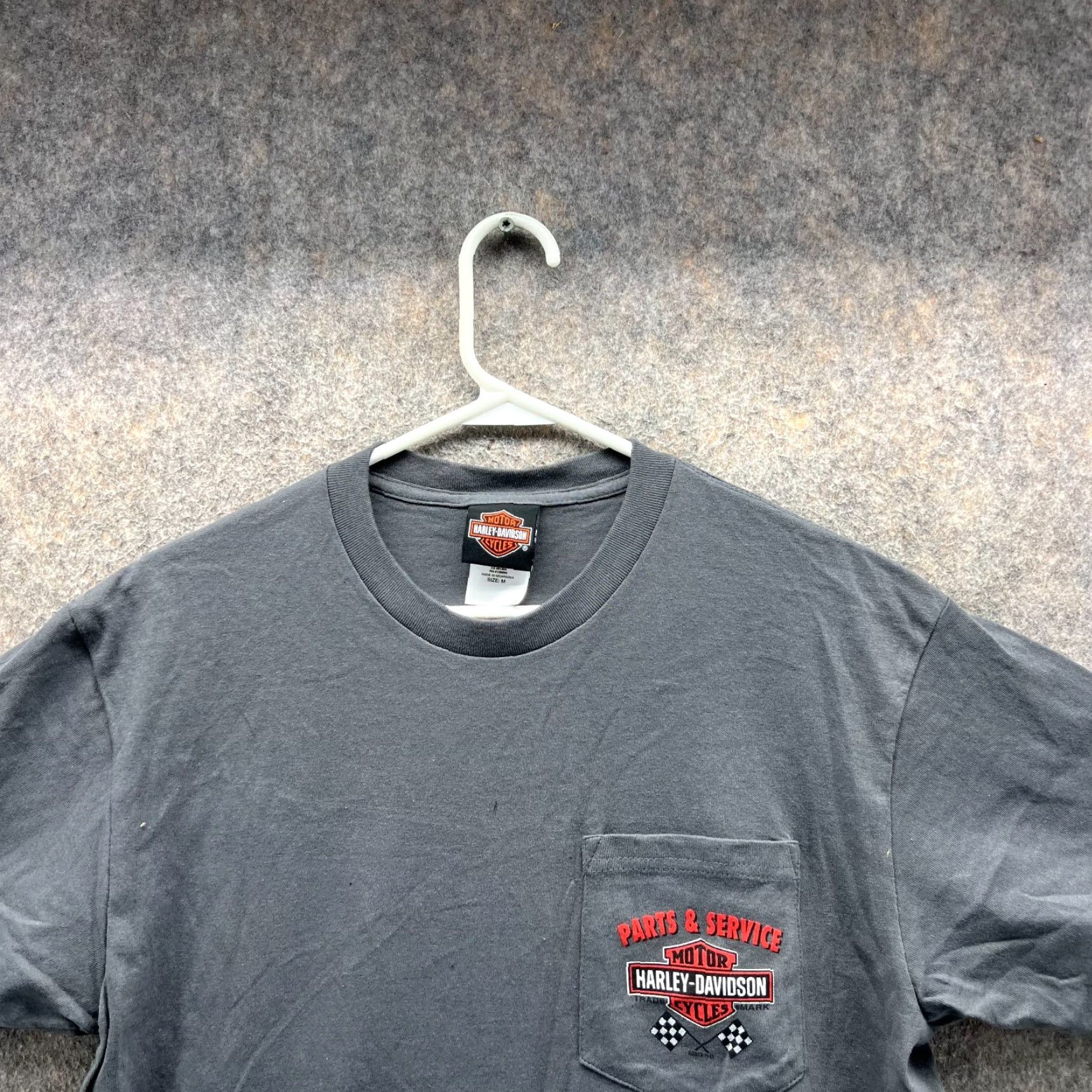 Harley Davidson Harley-Davidson Shirt Men Medium Gray Crewneck Cotton Motorcycle Pocket 2018 Vintage Logo T-Shirt Size US M / EU 48-50 / 2 - 7 Thumbnail