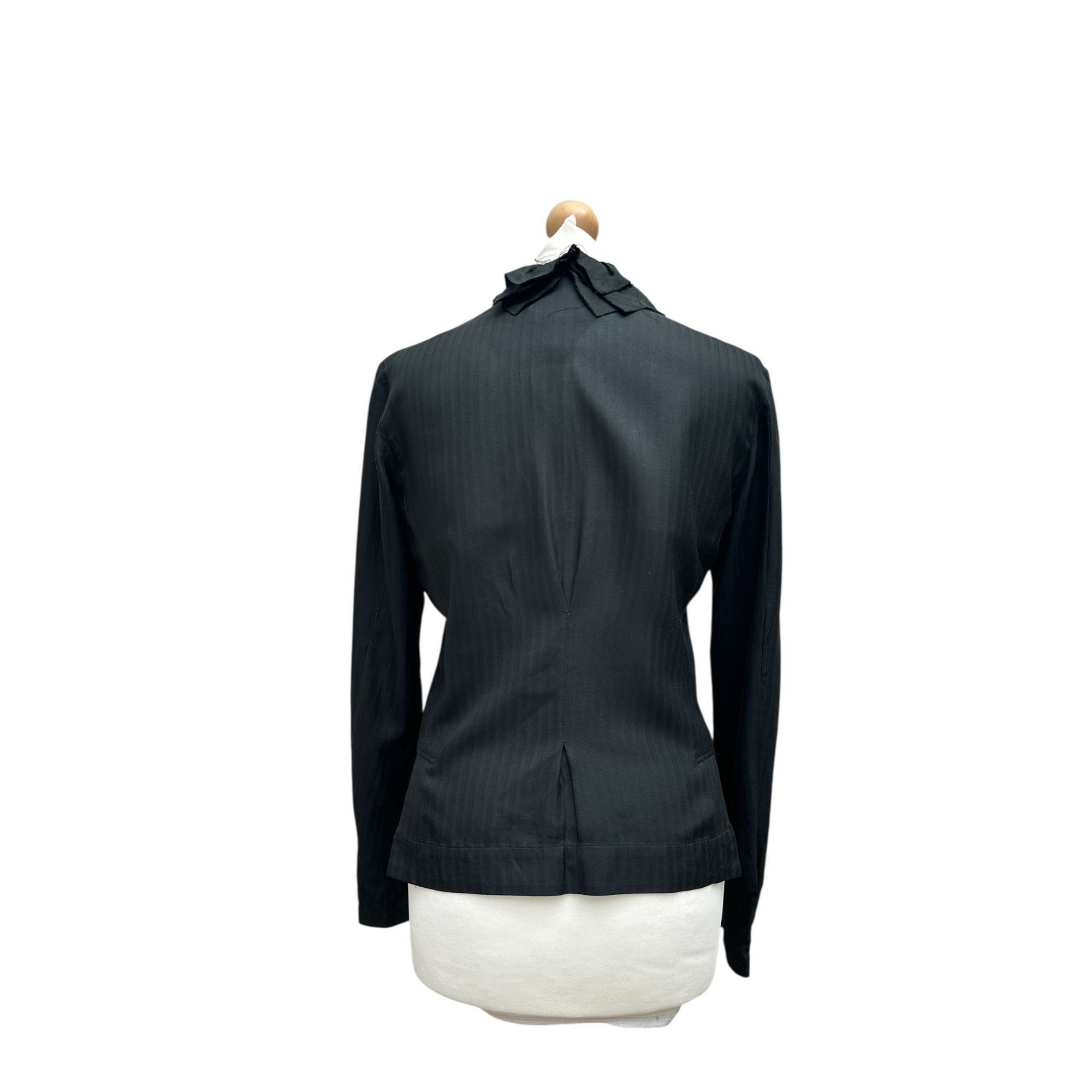 Issey Miyake Black Silk Ruffled Jacket Size S / US 4 / IT 40 - 4 Thumbnail