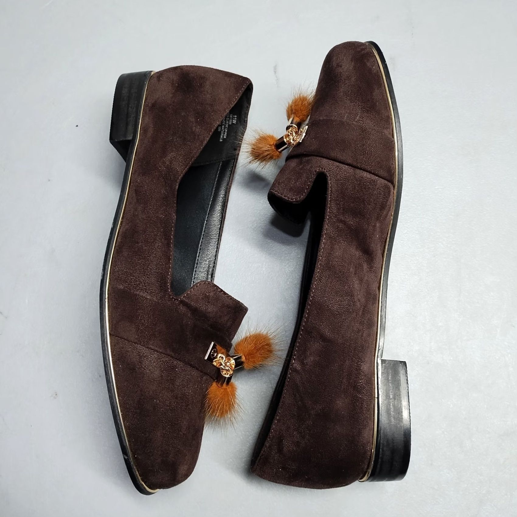Vintage Beacon Womens Loafers Slip On Brown Upper Suede Tassel Accent Square Toe 11W - Pre-owned, Size 11, Beige? Size US 11 / IT 41 - 3 Thumbnail