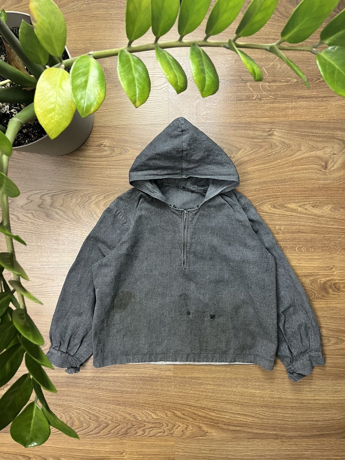 image of Archival Clothing x Military 1940S Military Smock Jacket Riri Zip in Vintage Gray (Size Medium)