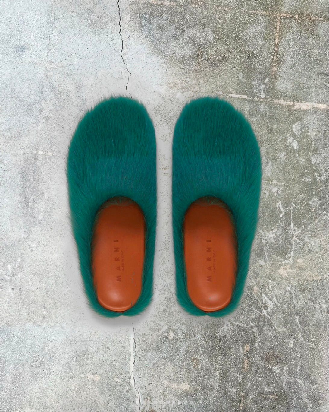 Pre-owned Marni Green Fussbett Sabot Loafers