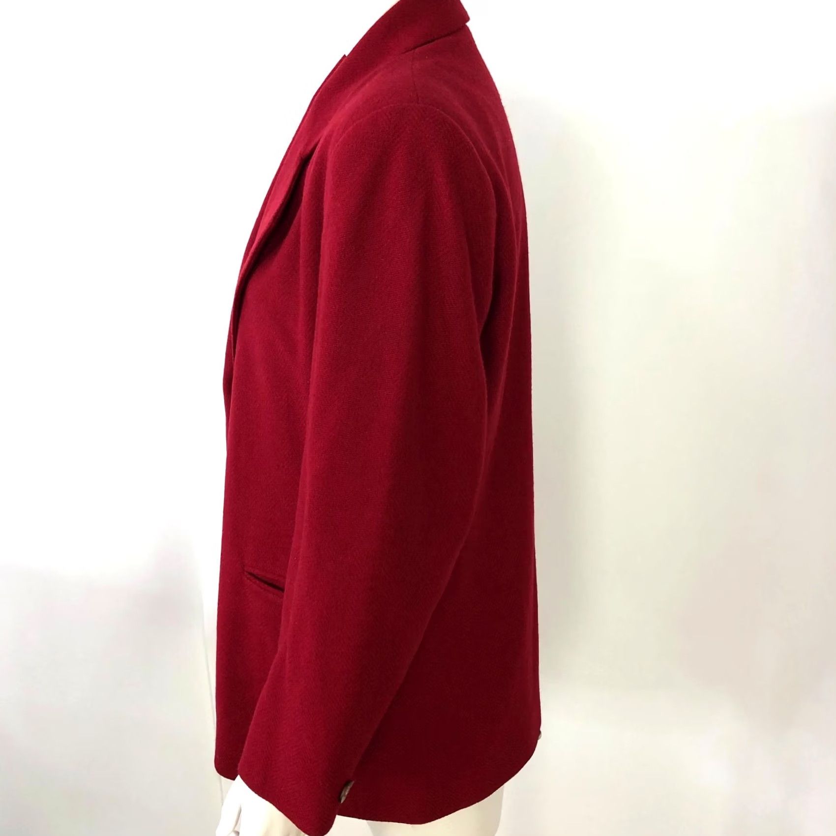 Lands' End Lands' End Blazer Jacket Herringbone Dark Red 100% Wool Two Button Petite 10P Women Summer/Multi-Season Casual/Business Size L / US 10 / IT 46 - 2 Thumbnail