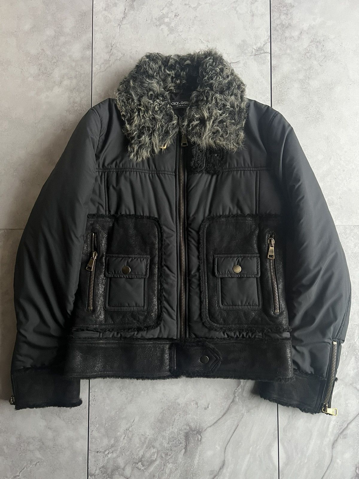 Dolce & Gabbana Dolce & Gabbana Kalgan Fur Leather Trim Jacket Size US M / EU 48-50 / 2 - 1 Thumbnail