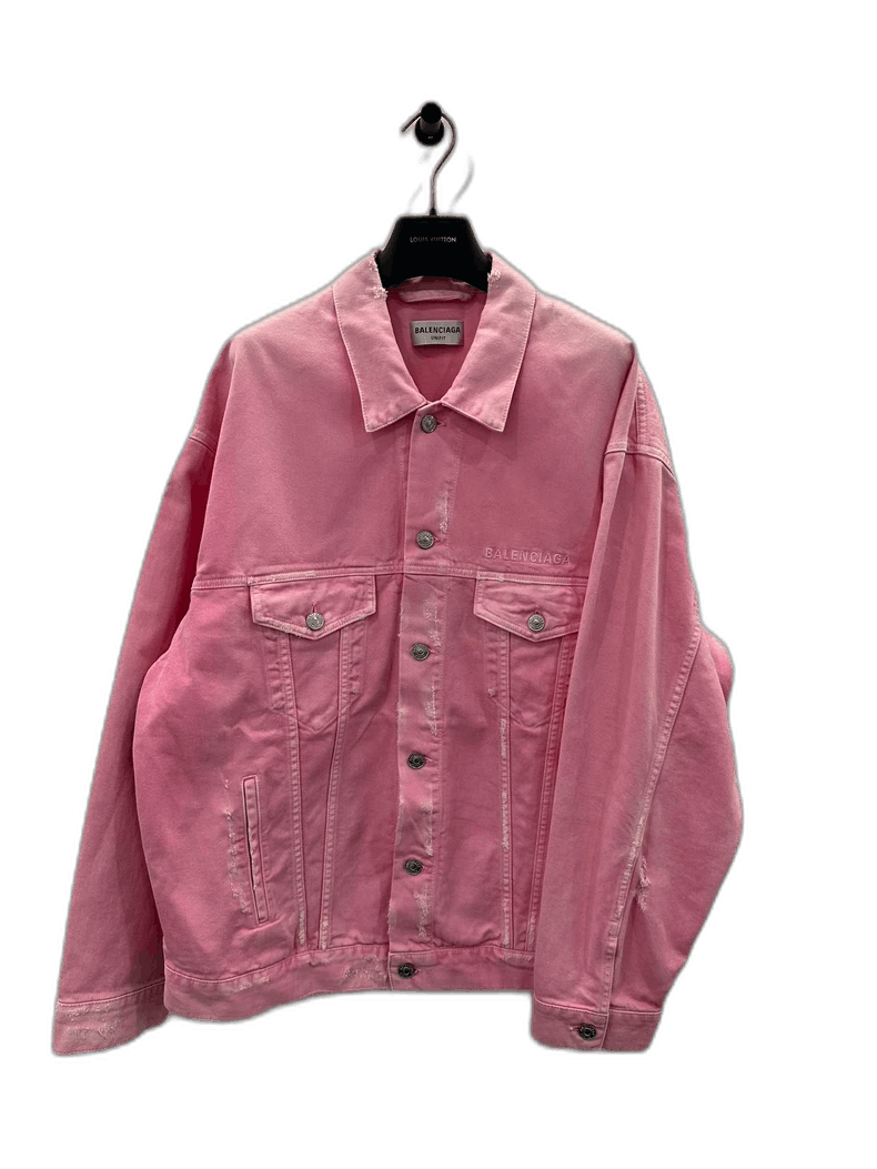 Pink Balenciaga Denim Jacket | Grailed