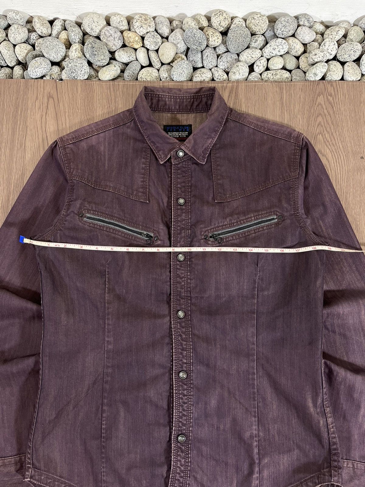 Nicole Club NCFM Maroon Coated Button Shirt Size US M / EU 48-50 / 2 - 10 Thumbnail